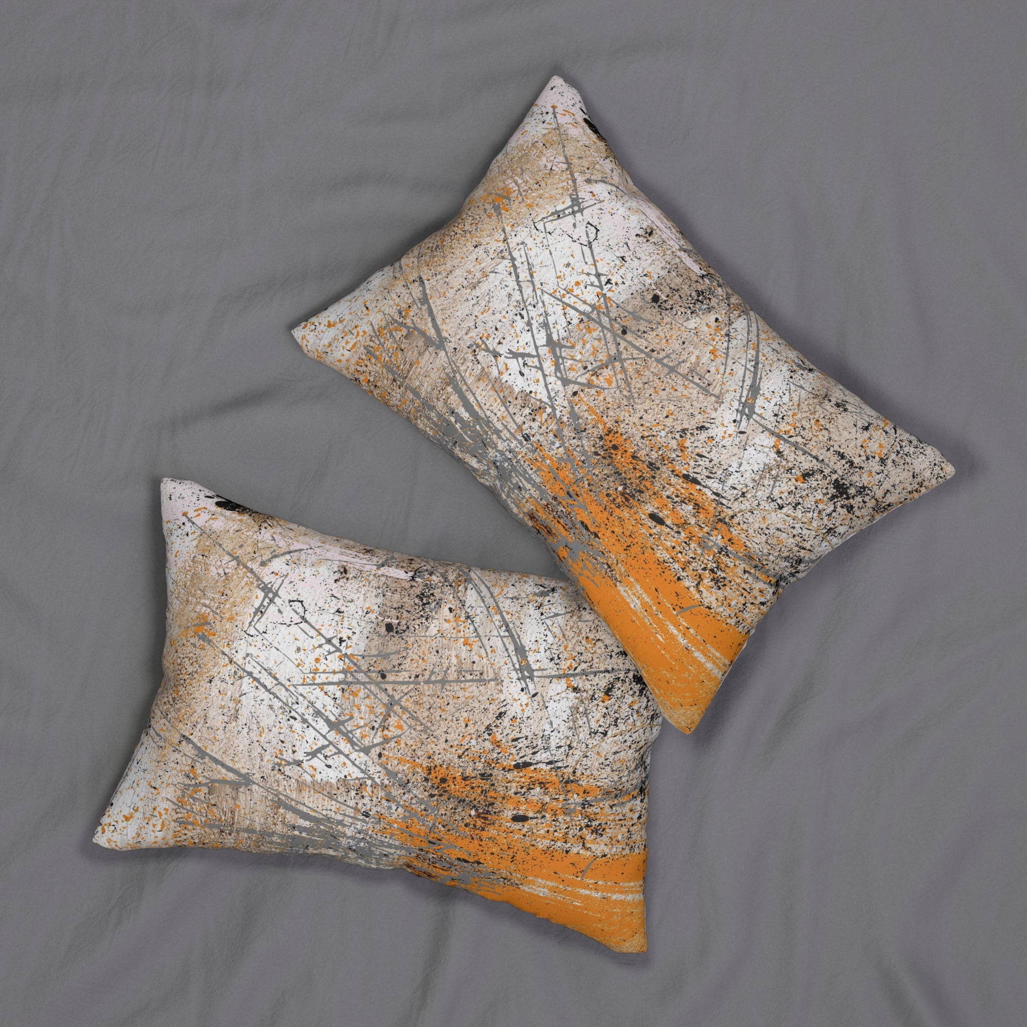 Abstract Lumbar Pillow | Beige Orange