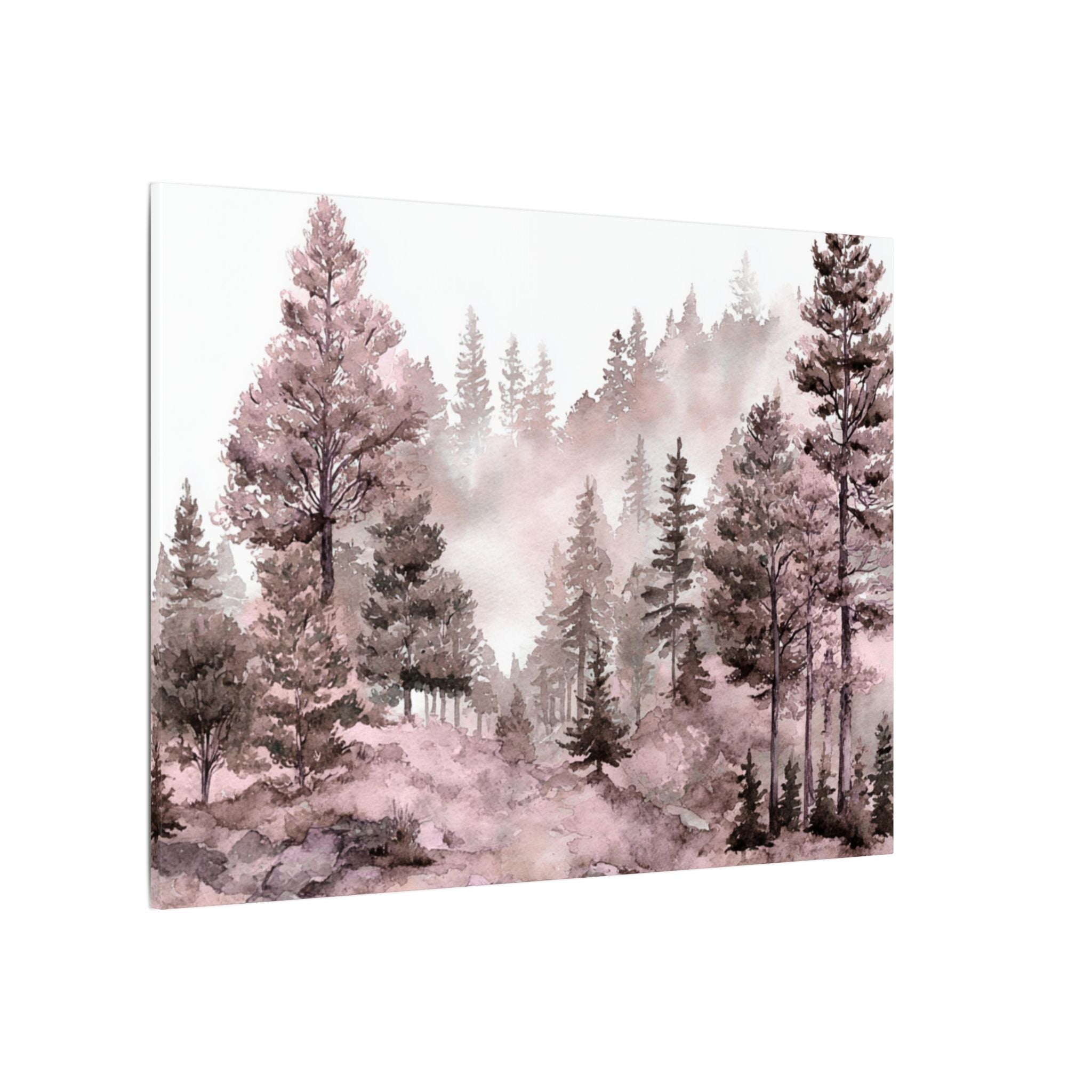 Canvas Wall Art | Pink Nature, Forest Wall Artwork