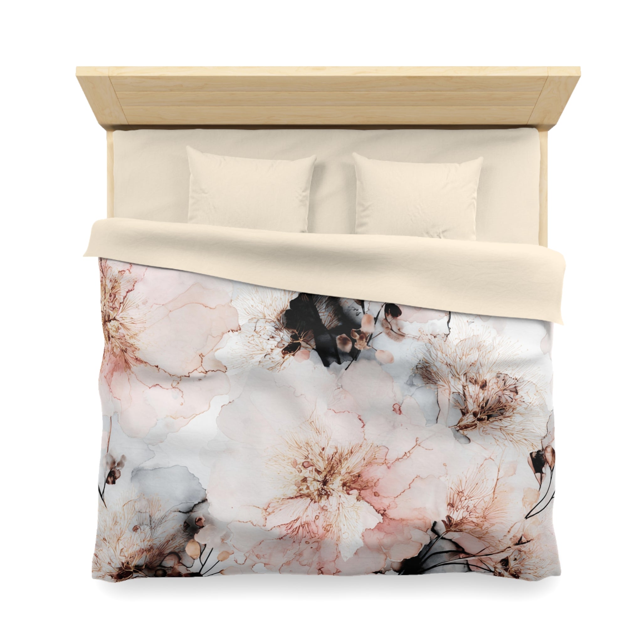 Floral Duvet, Pillow Cover | Grey Blush Bedroom Decor
