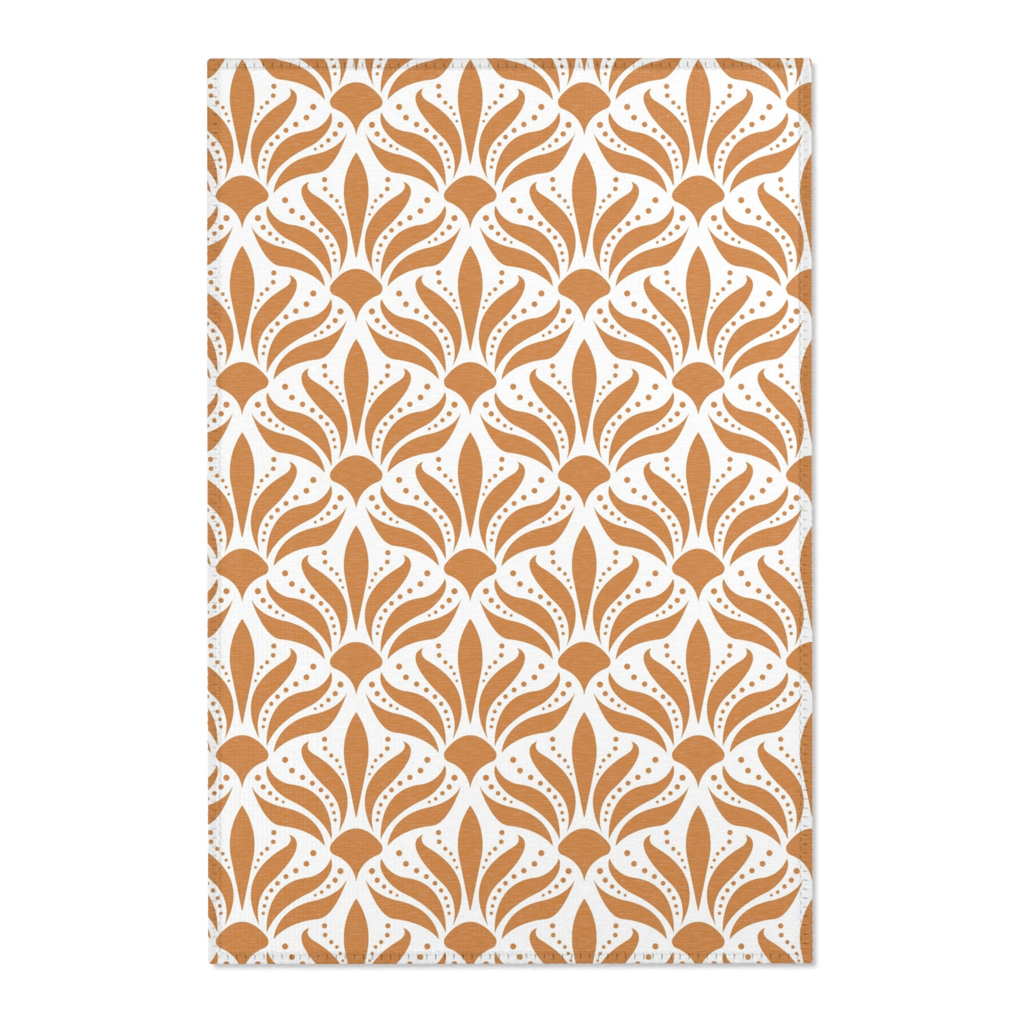 Art Deco Large Area Rug | Modern Rug, Terracotta White