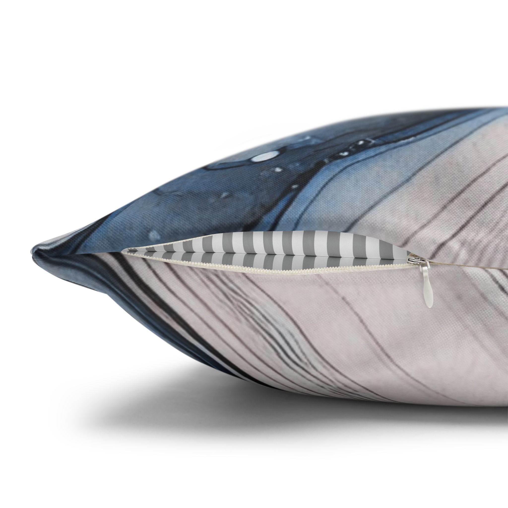 Abstract Pillow Cover | Navy Blue White Watercolor Pillowcase