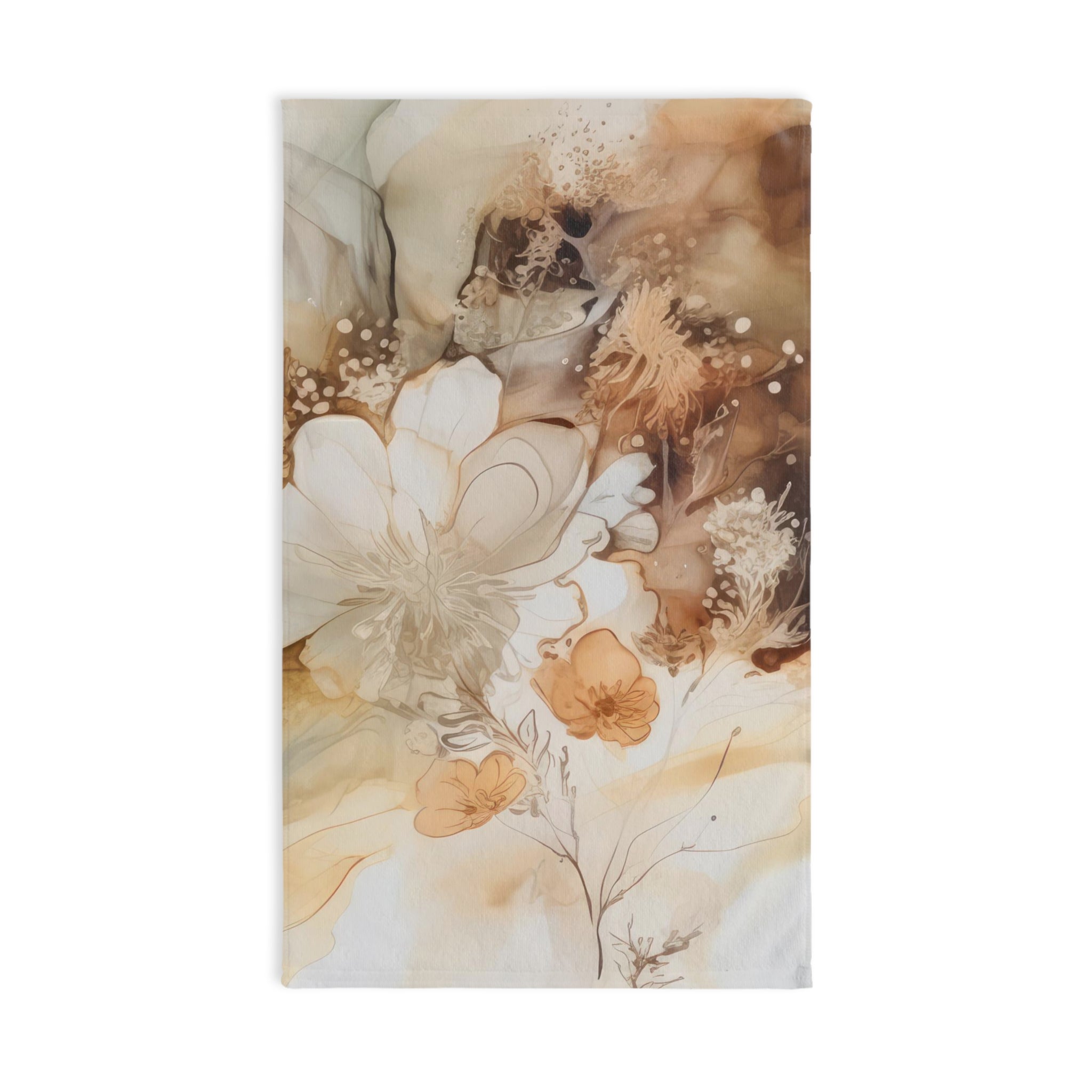 Abstract Kitchen, Bath Hand Towel | Neutral Rust Ombre Liquid Alcohol Ink