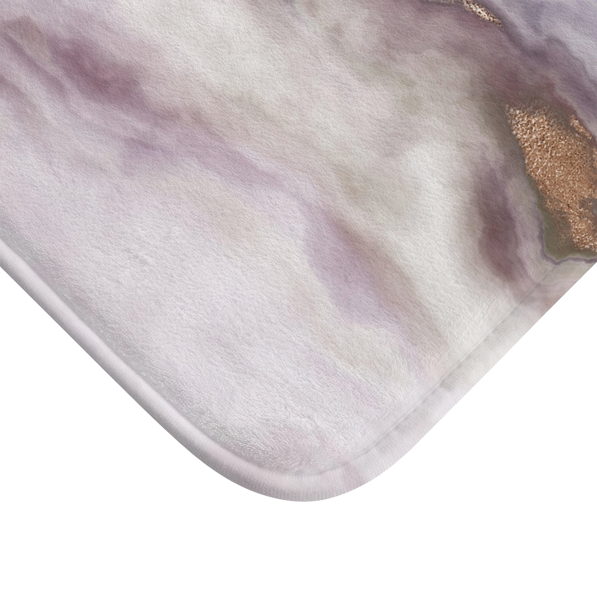 Abstract Bath Mat | Lavender, Muted Gold Marble Print