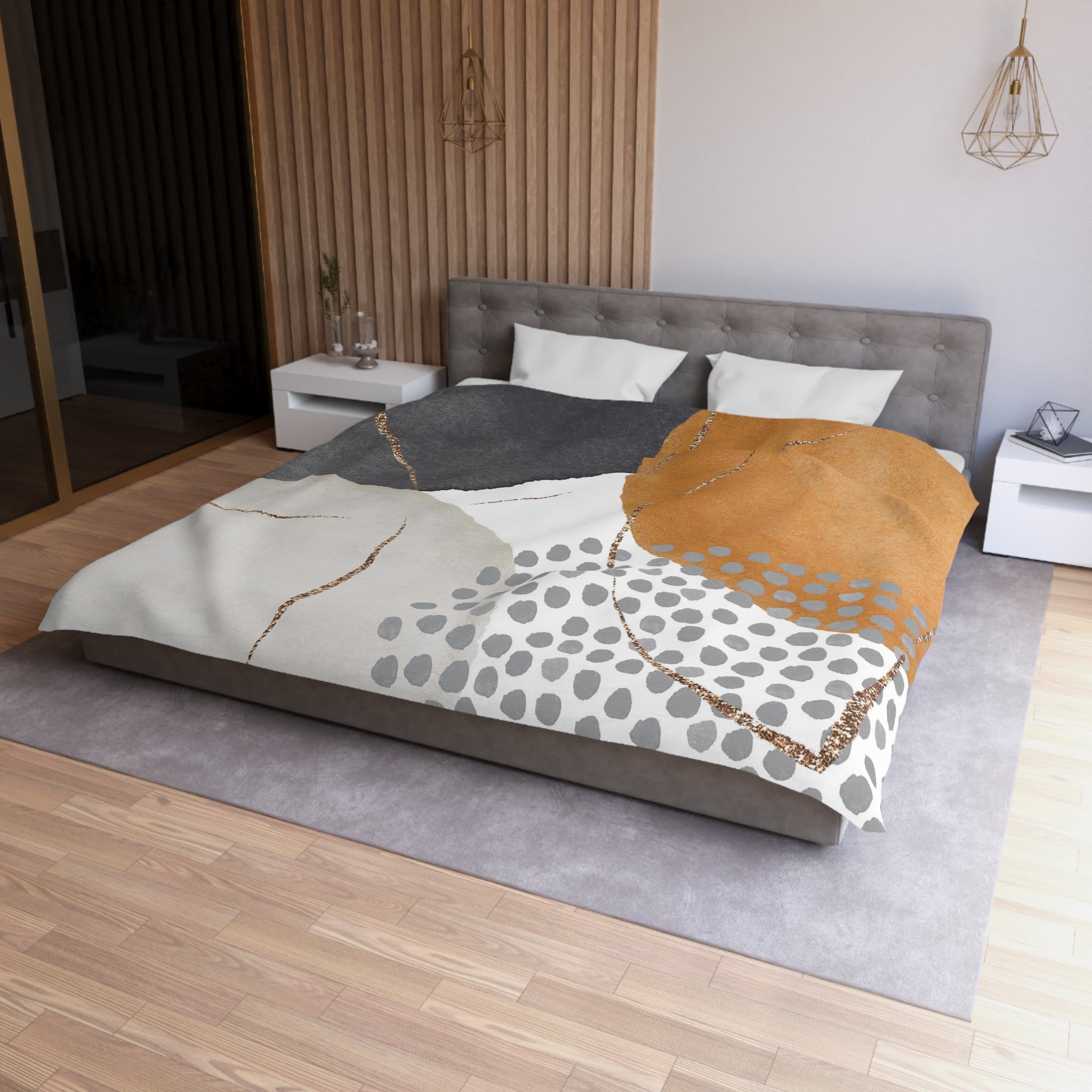 Abstract Duvet, Pillow Cover Set | Earthy Grey Bedroom Set