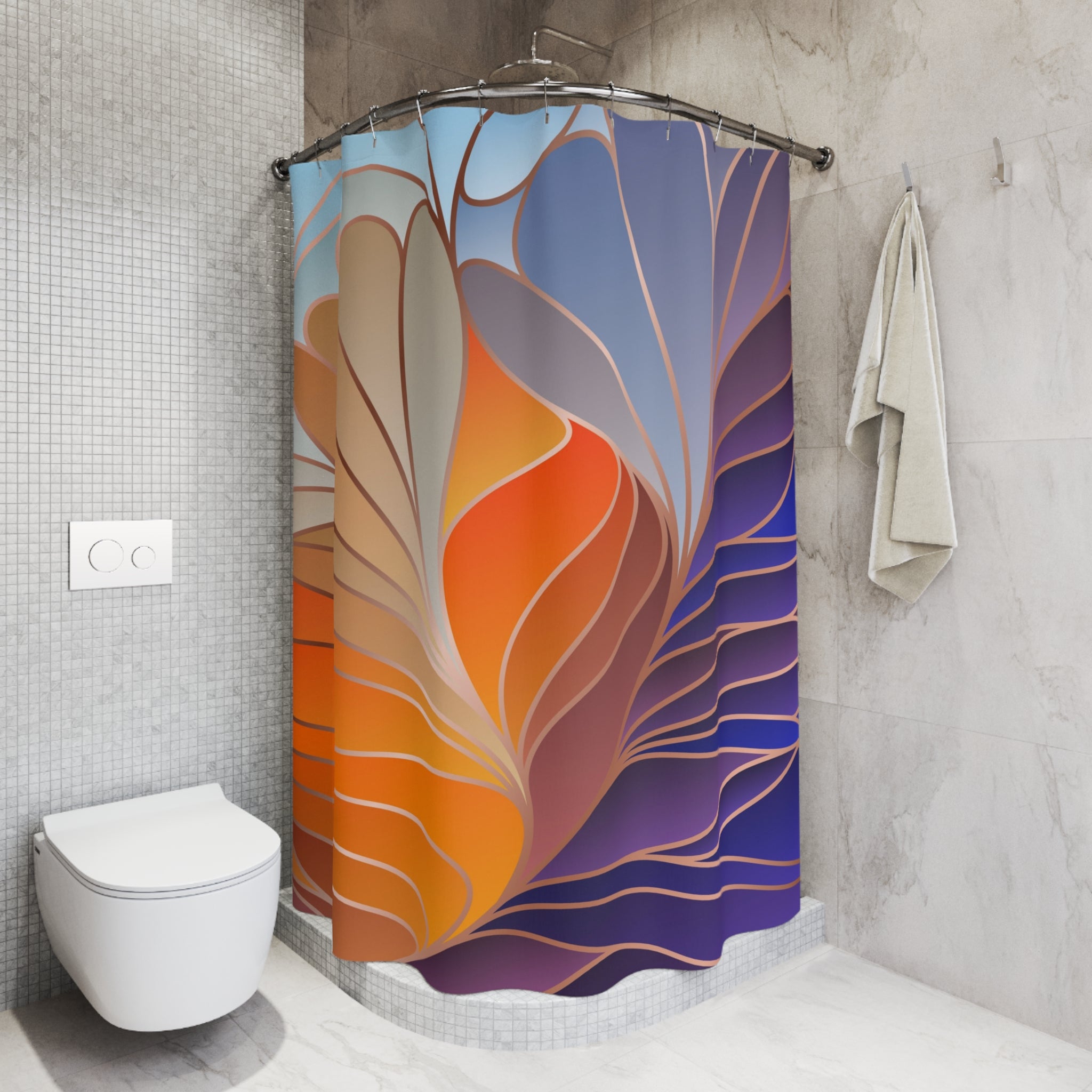 Art Nouveau Shower Curtain | Colorful Fabric Curtain
