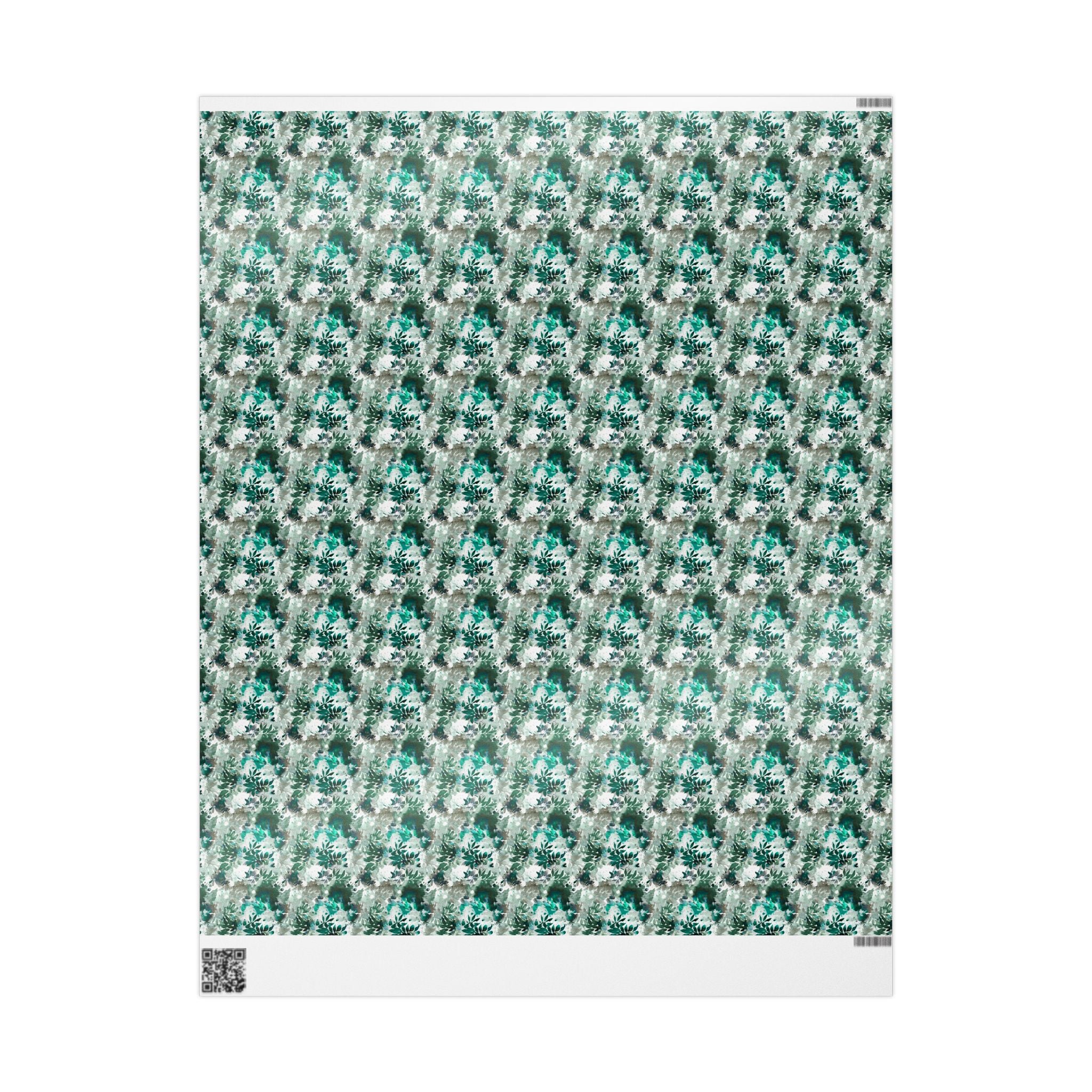 Abstract Leaves Wrapping Paper | Emerald Green Floral Gift Wrap for the Holidays, Birthdays
