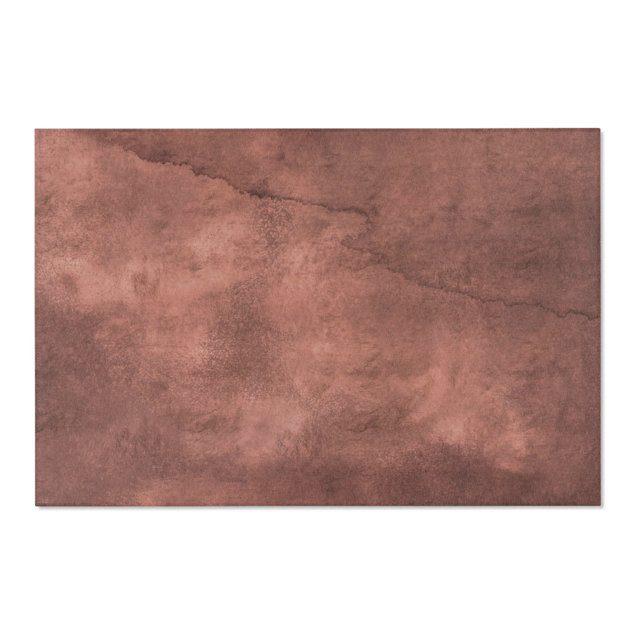 Boho Area Rug | Cinnamon Copper, Rust Watercolor Ombre