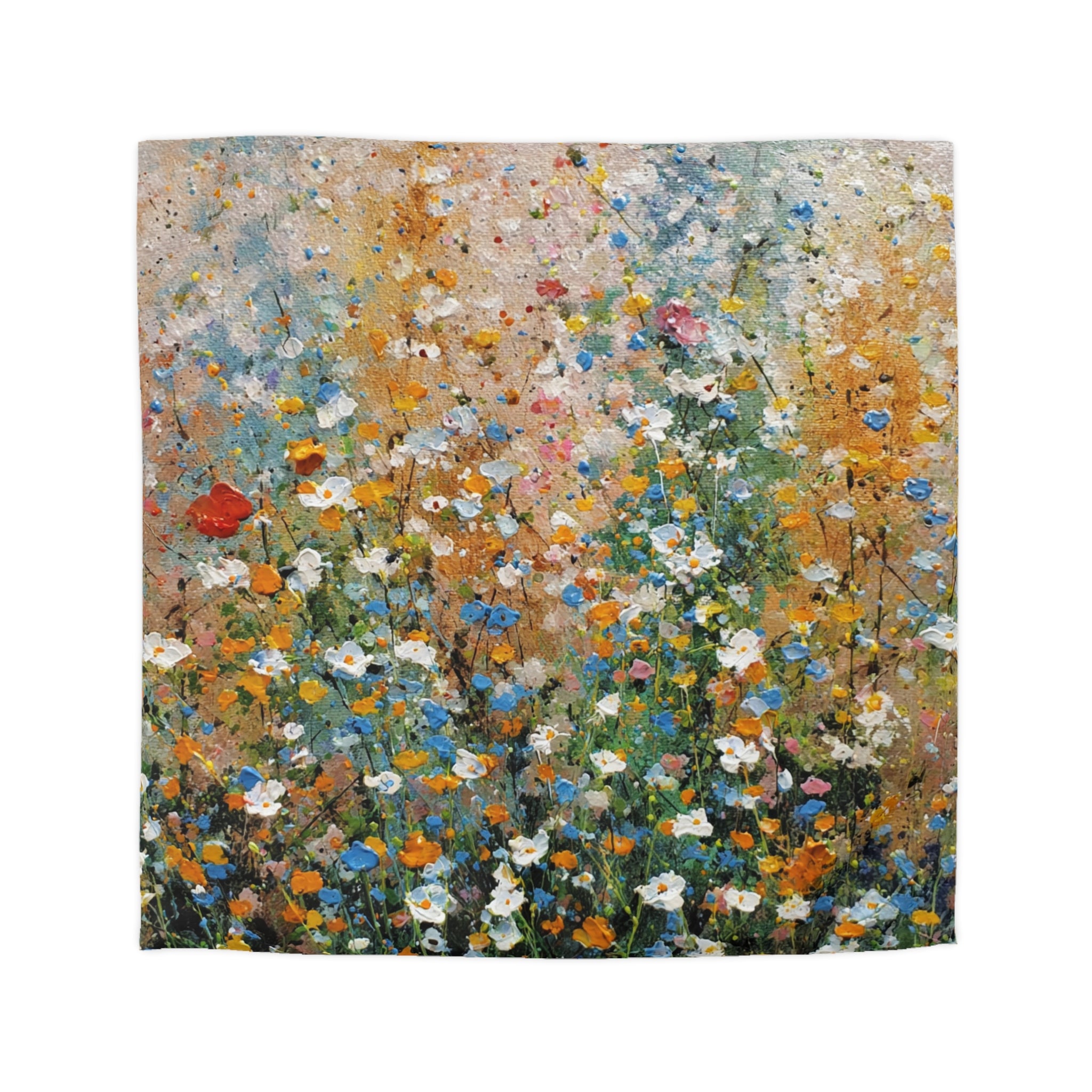 Floral Duvet, Pillow Cover | Orange Green Bedroom Decor