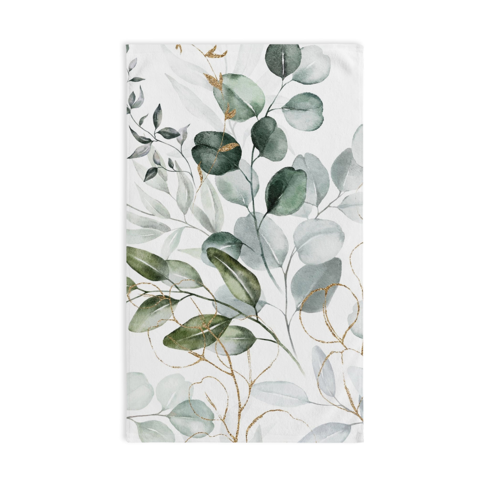 Floral Kitchen, Bath Hand Towel | Sage Green White