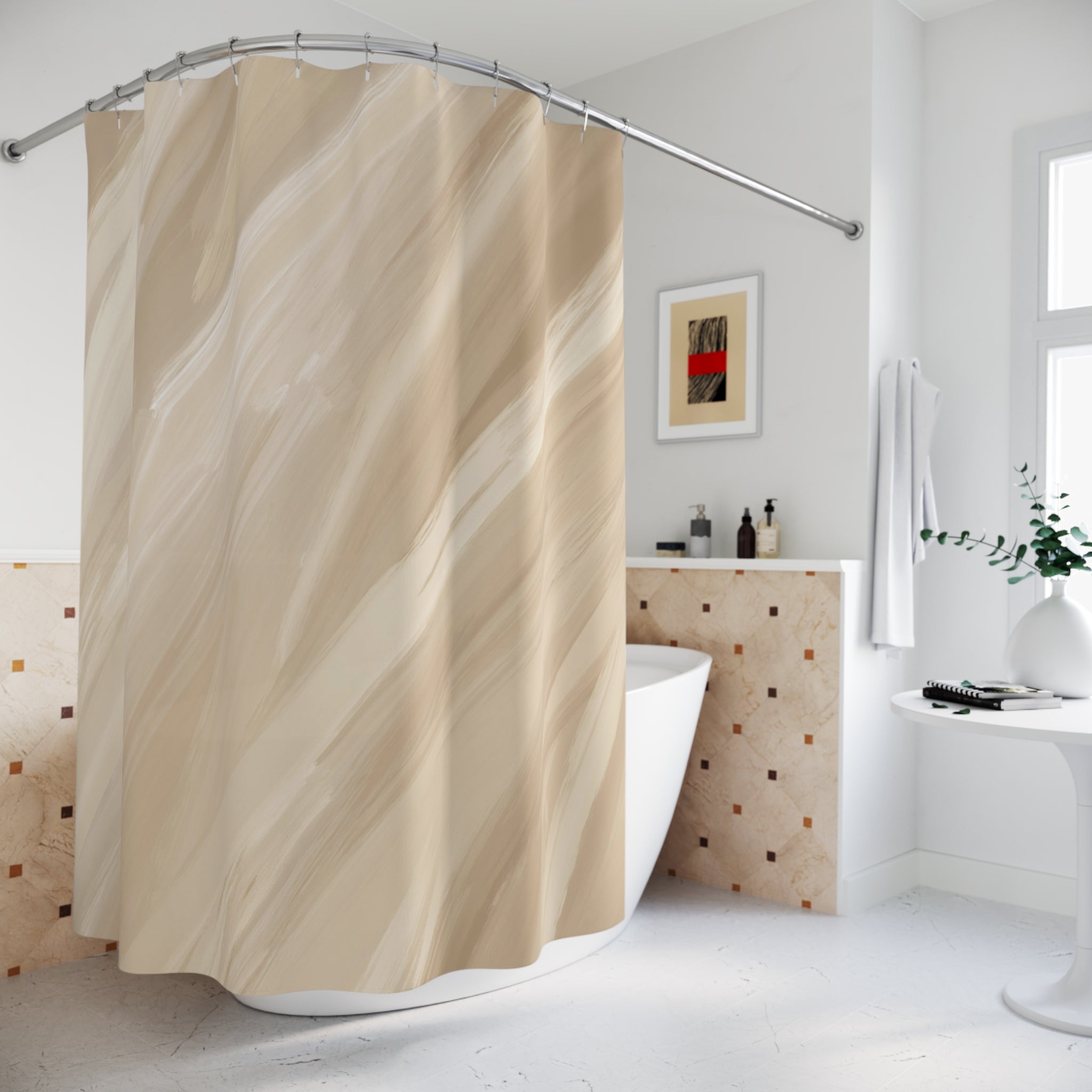 Beige Shower Curtain | Camel Sand Beige