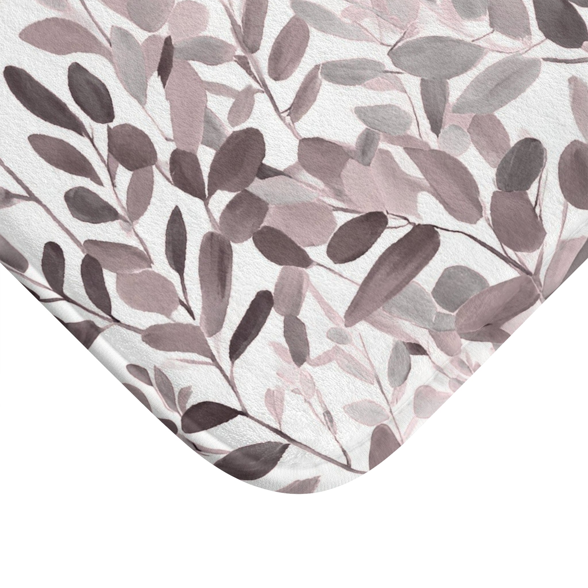 Floral Leaves Bath Mat | Grey Taupe Kitchen Mat