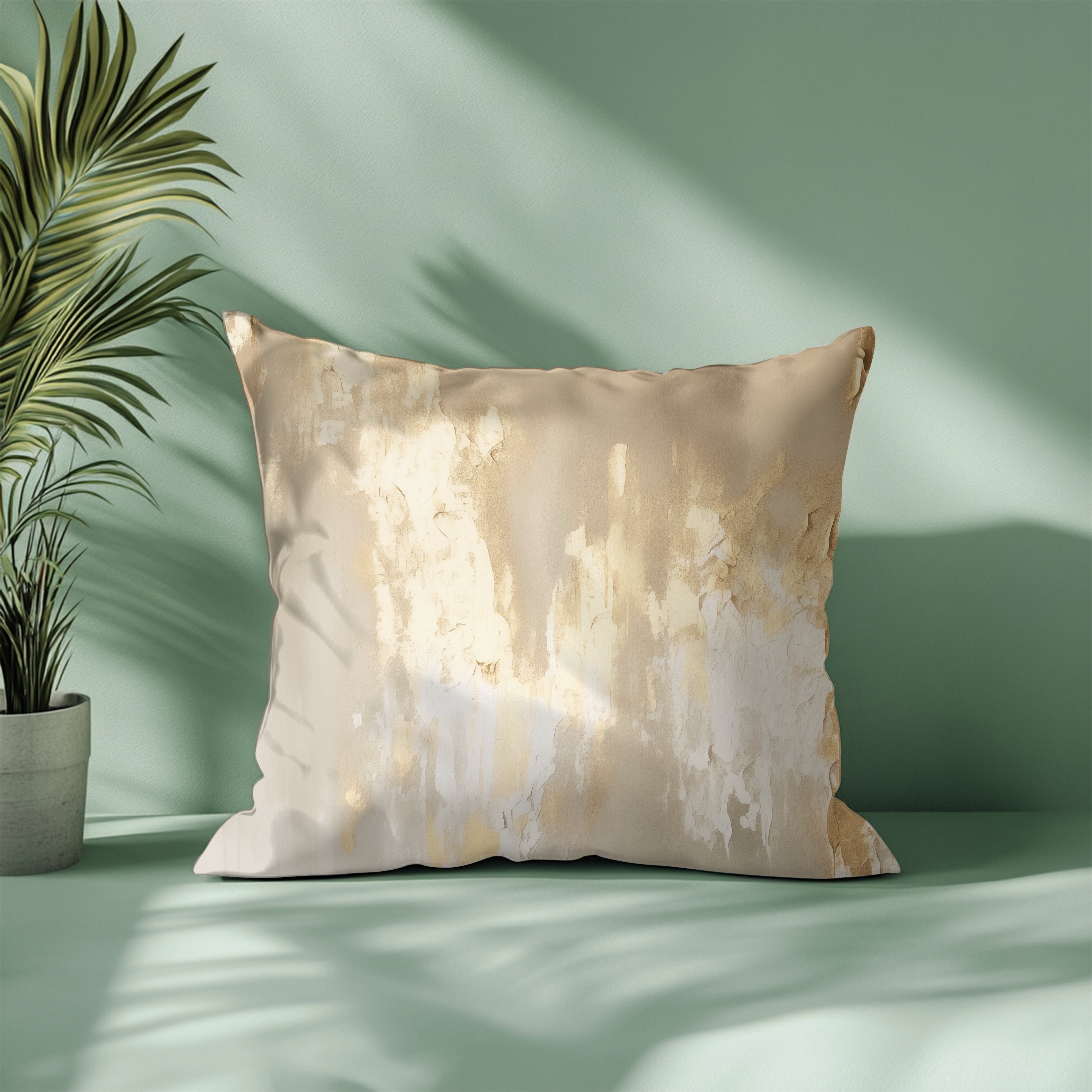 Abstract Pillow Cover | Beige Muted Gold Ombre