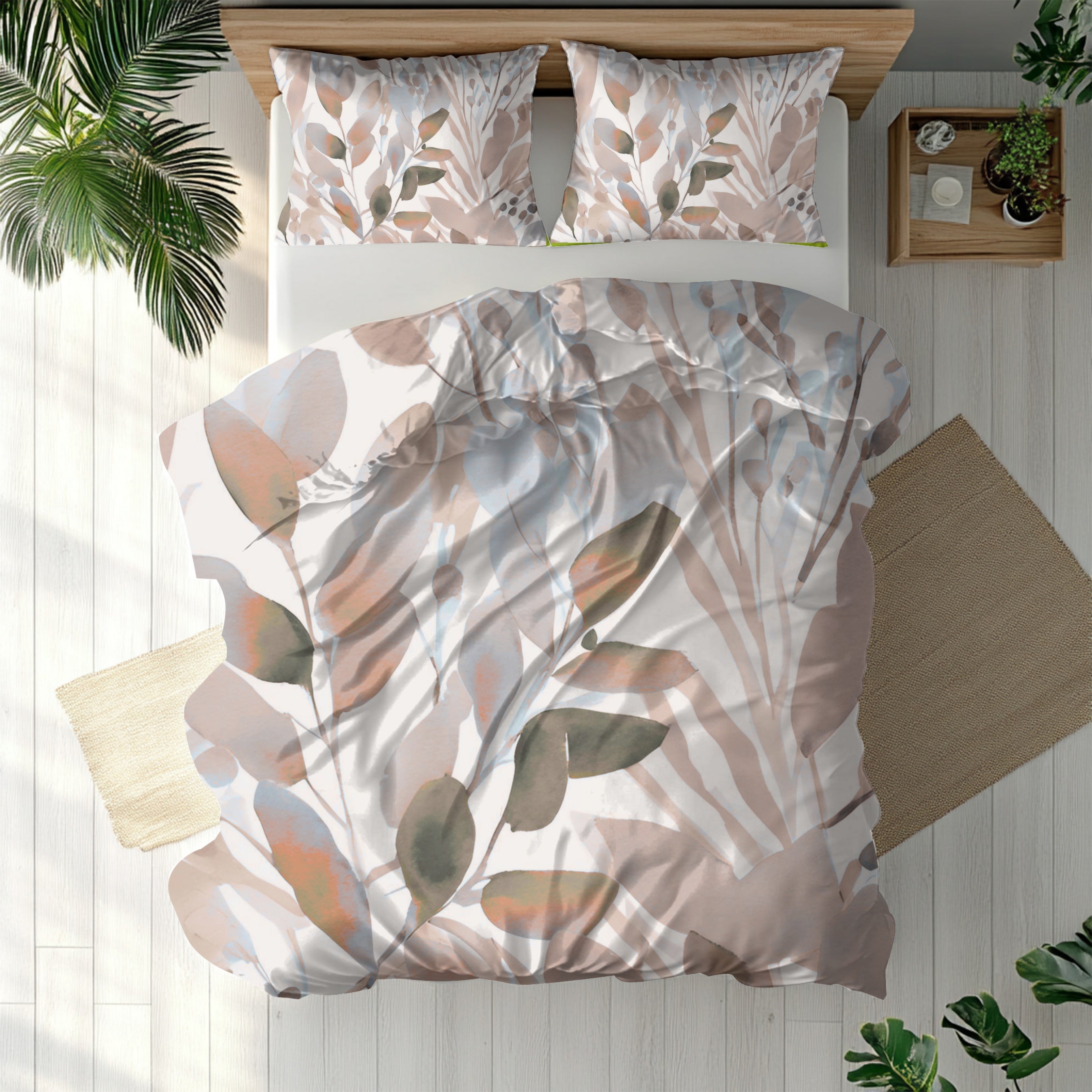 Abstract Watercolor Duvet, Pillow Cover | Blue Blush Beige Bedroom Decor