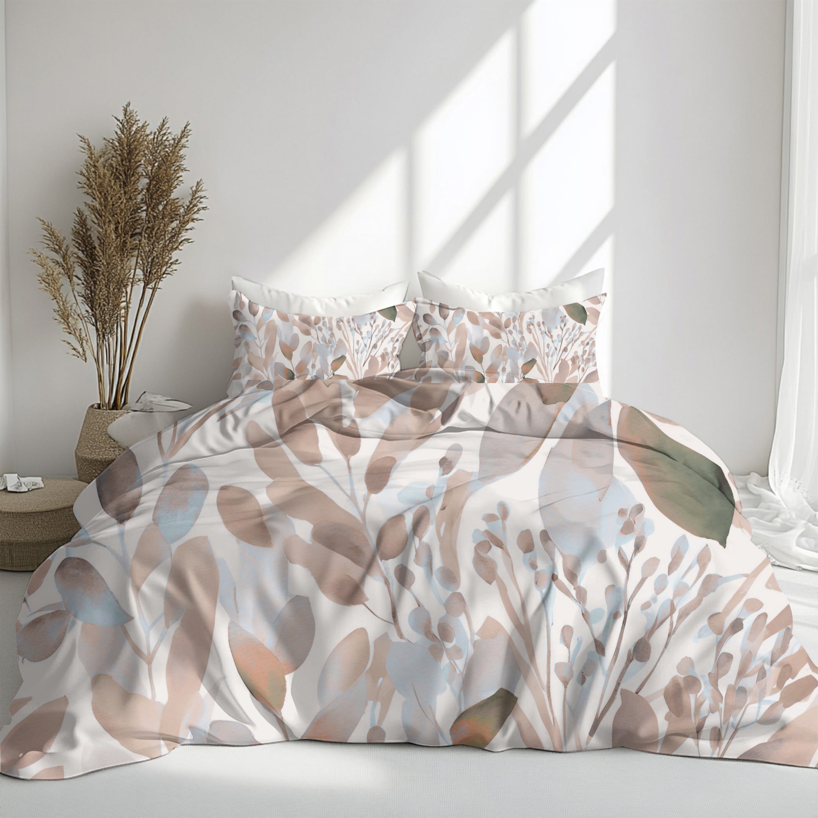 Abstract Watercolor Duvet, Pillow Cover | Blue Blush Beige Bedroom Decor