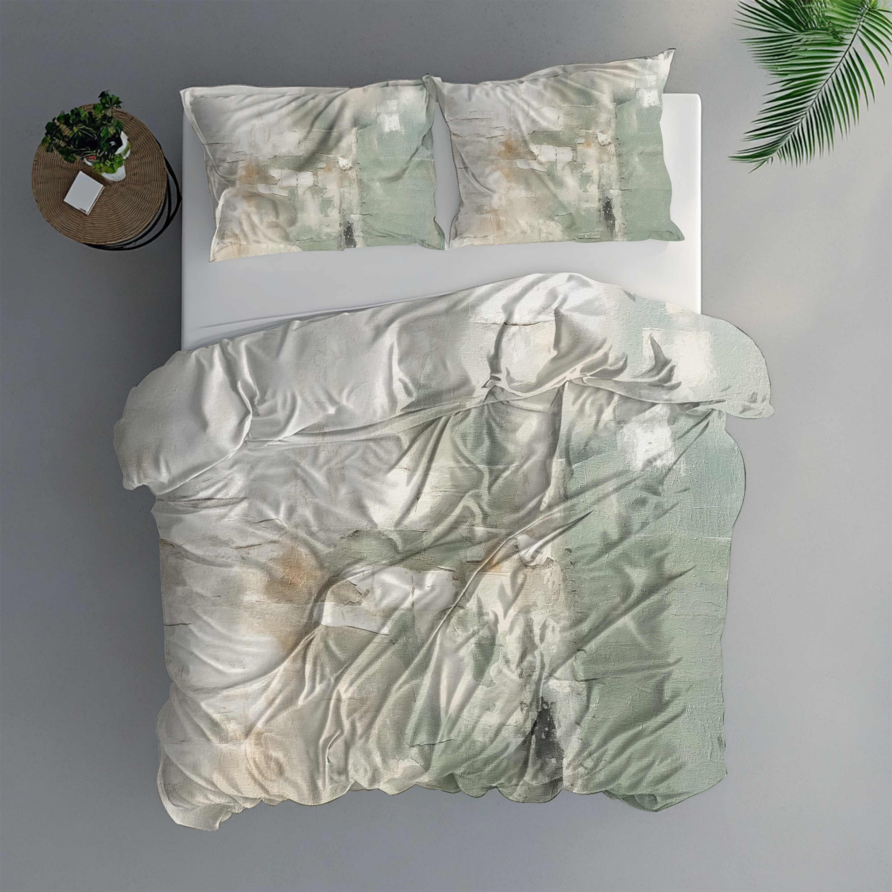 Abstract Duvet, Pillow Cover Set | Sage Green Bedroom Set