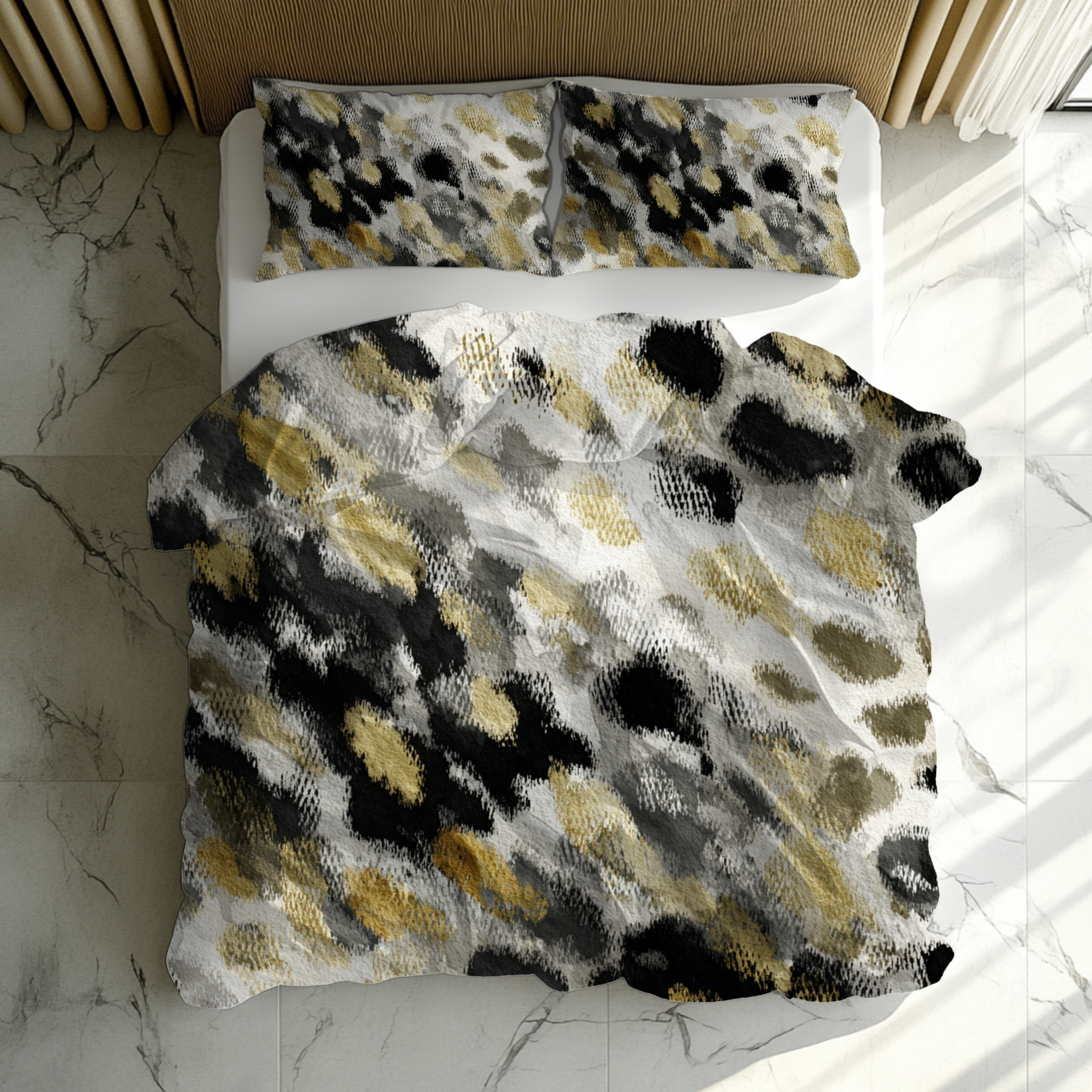Black White Duvet, Pillow Cover Set | Animal Skin Print Bedroom Set