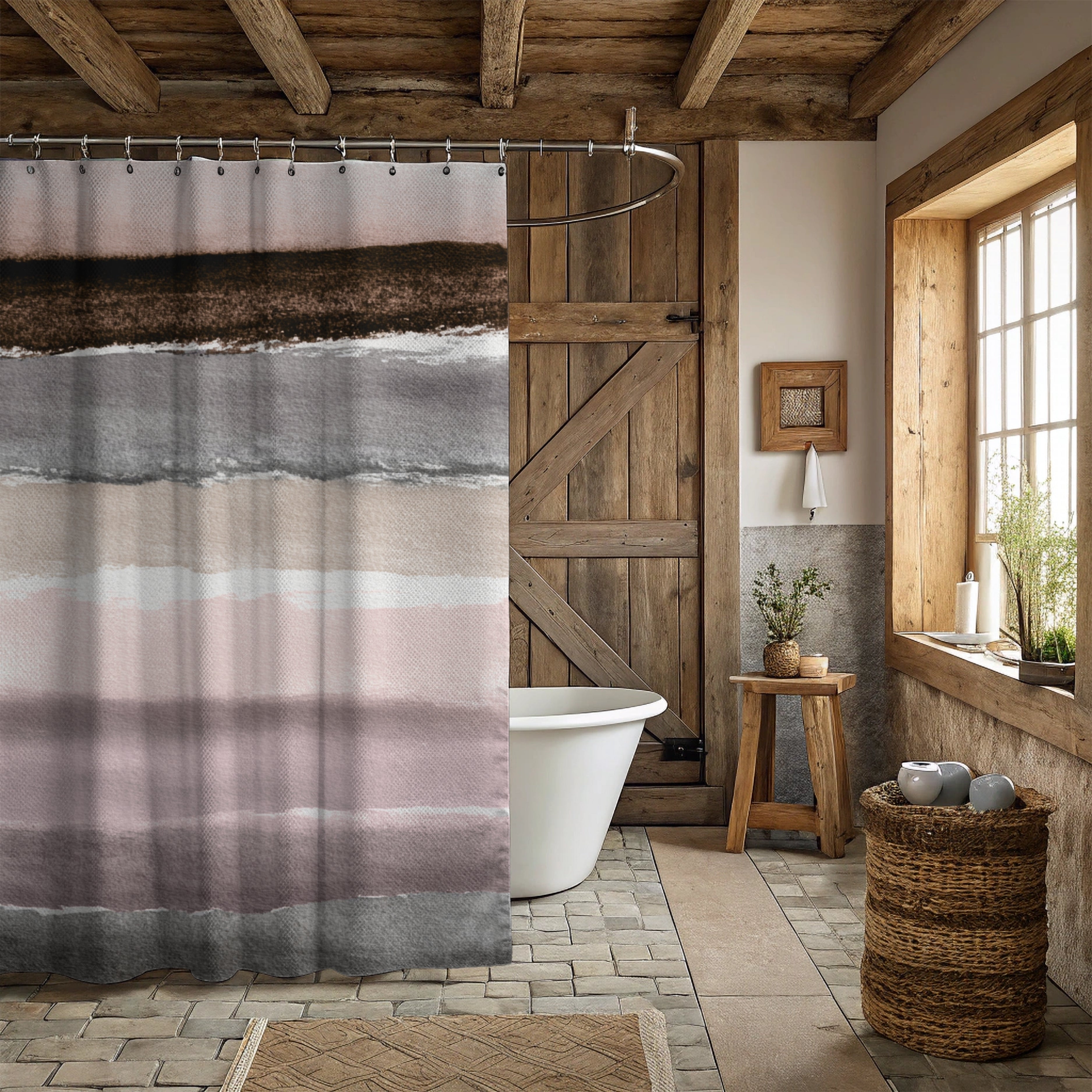 Abstract Watercolor Shower Curtain | Mauve Bathroom Decor