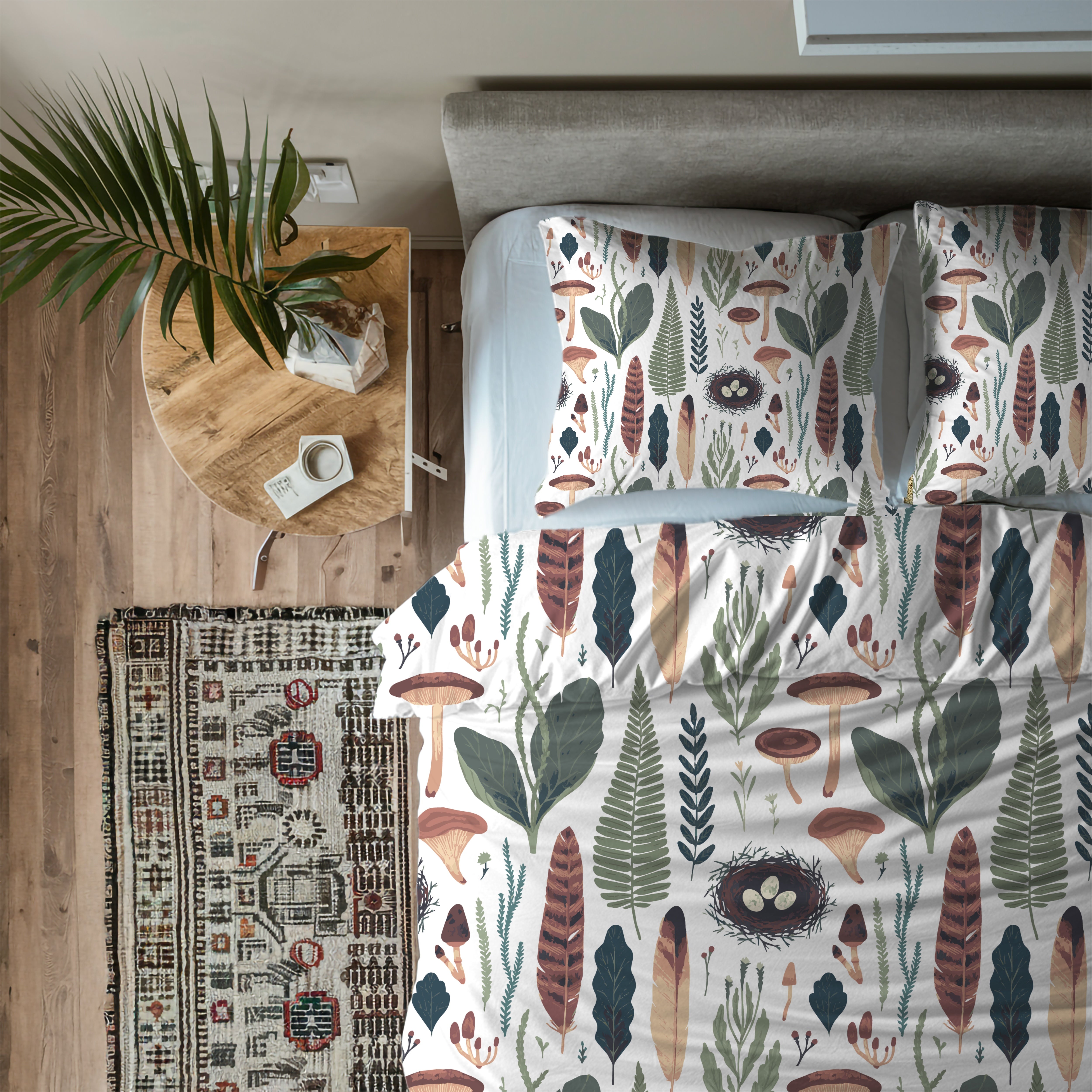 Floral Duvet, Pillow Cover | Sage Green Forest Bedroom Decor
