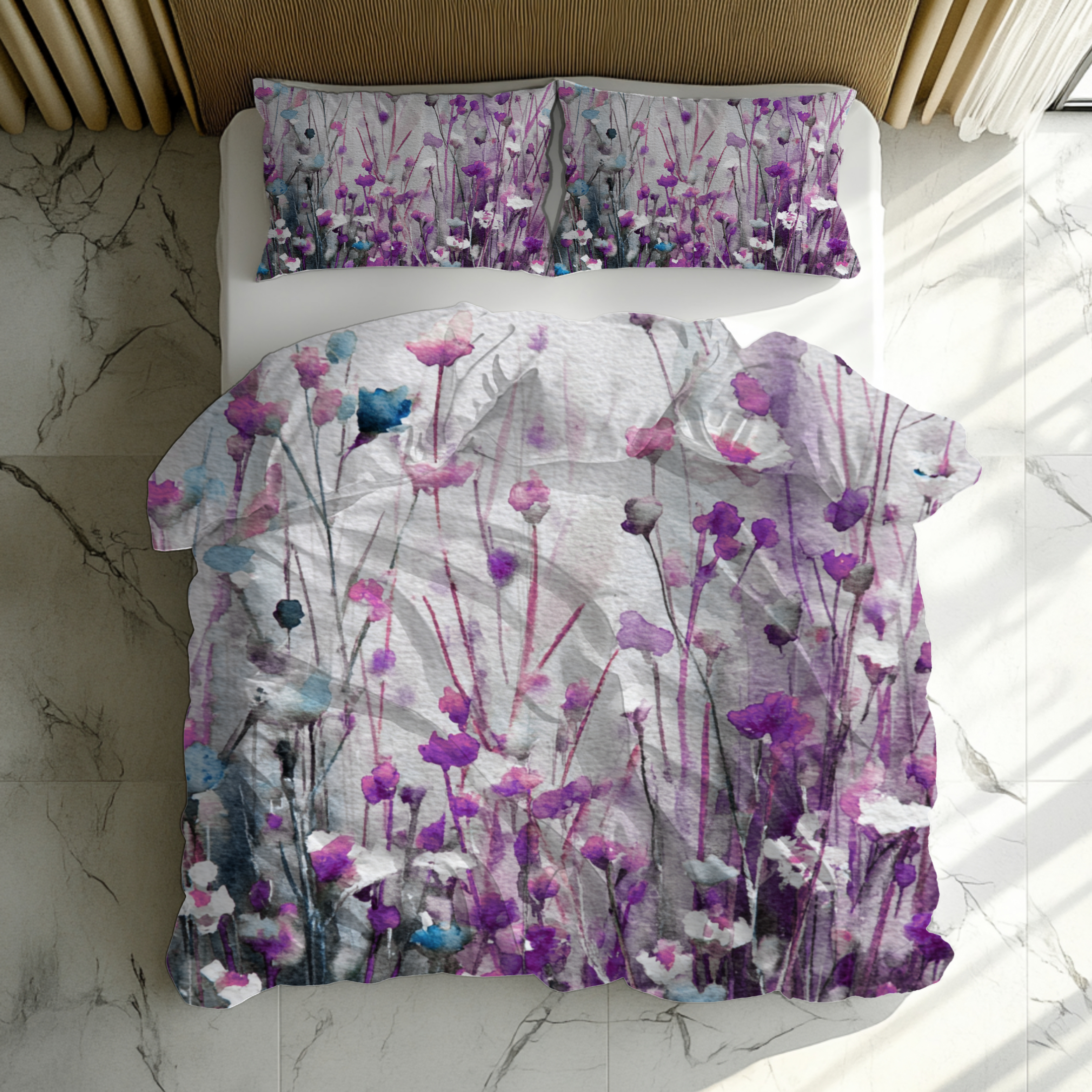 Floral Duvet, Pillow Cover | Purple Bedroom Decor