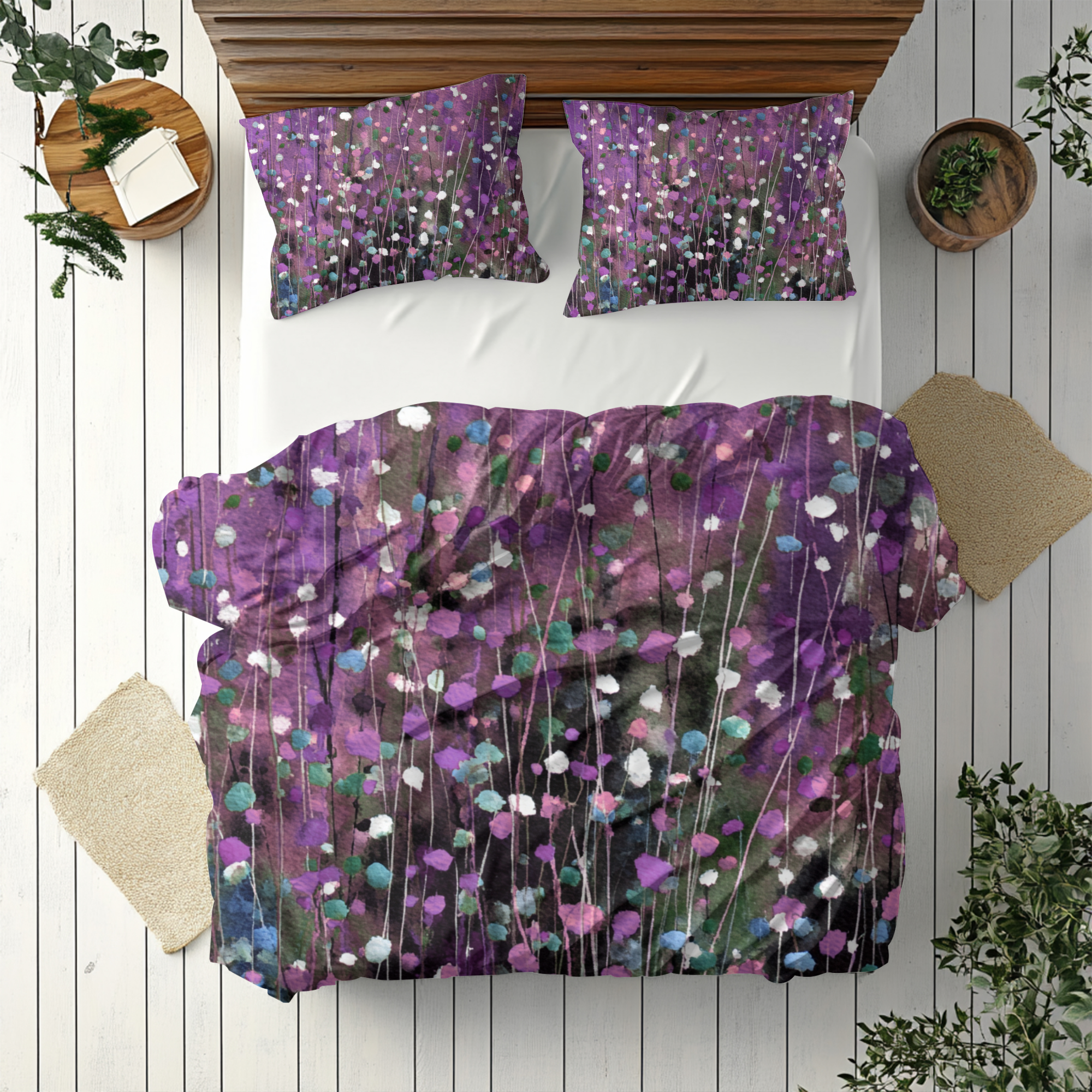 Floral Duvet, Pillow Cover | Purple Bedroom Decor