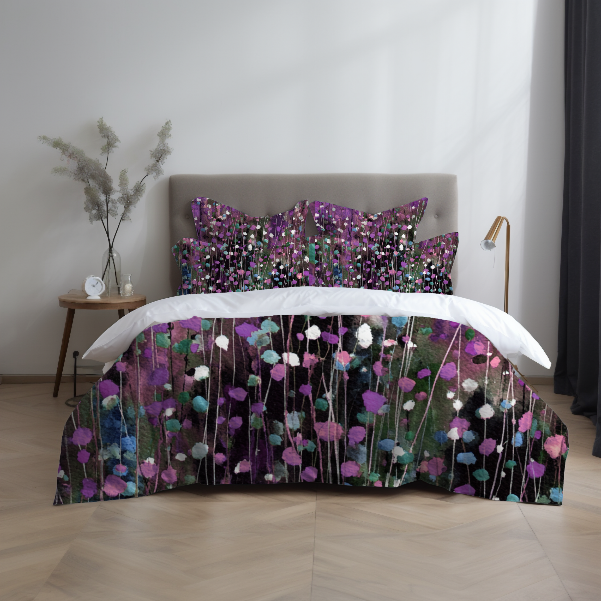 Floral Duvet, Pillow Cover | Purple Bedroom Decor