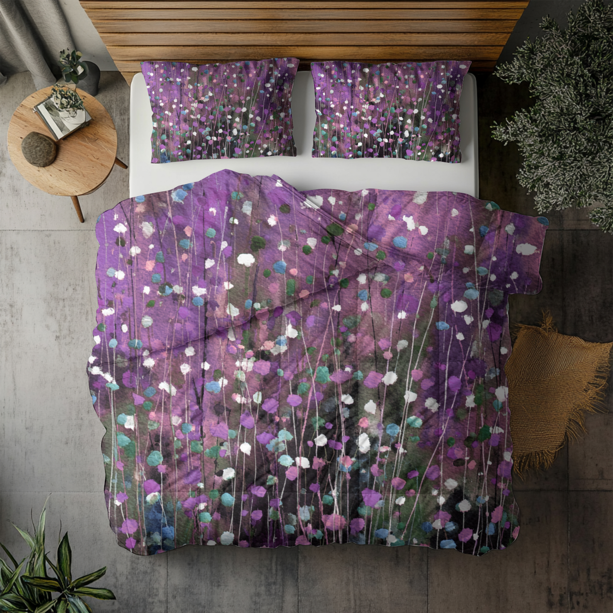 Floral Duvet, Pillow Cover | Purple Bedroom Decor