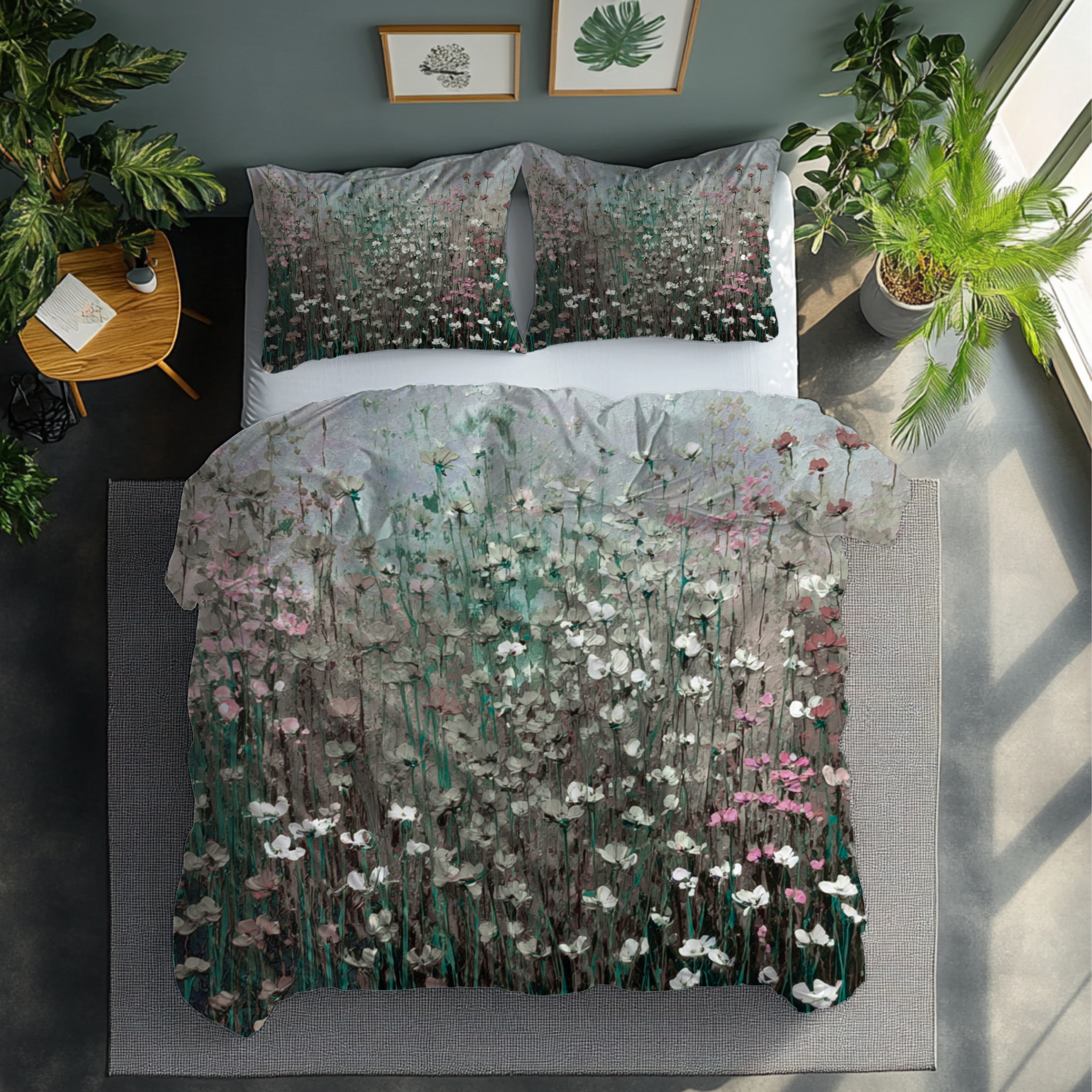Floral Duvet, Pillow Cover | Sage Green Bedroom Decor