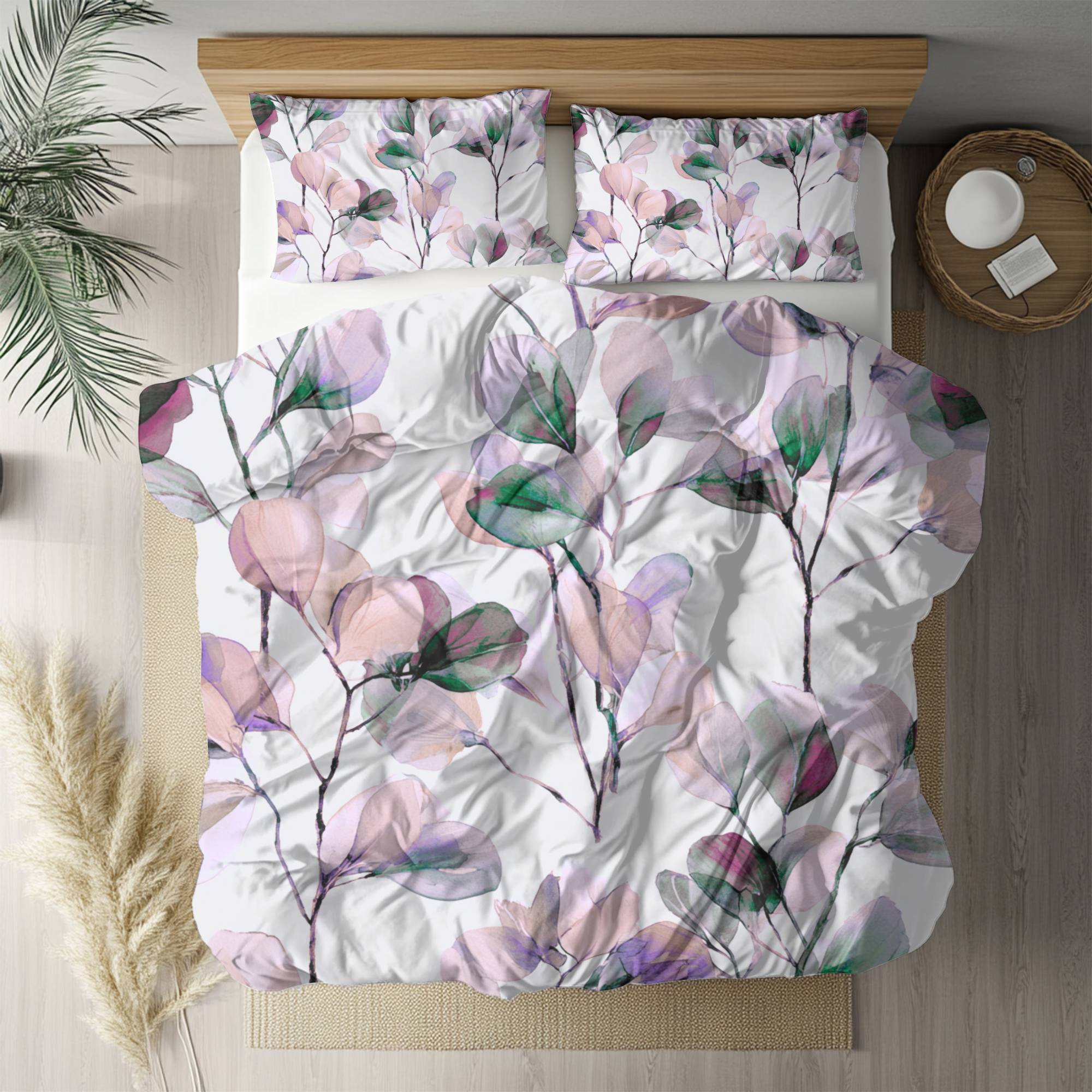 Floral Duvet, Pillow Cover | White Pink Bedroom Decor