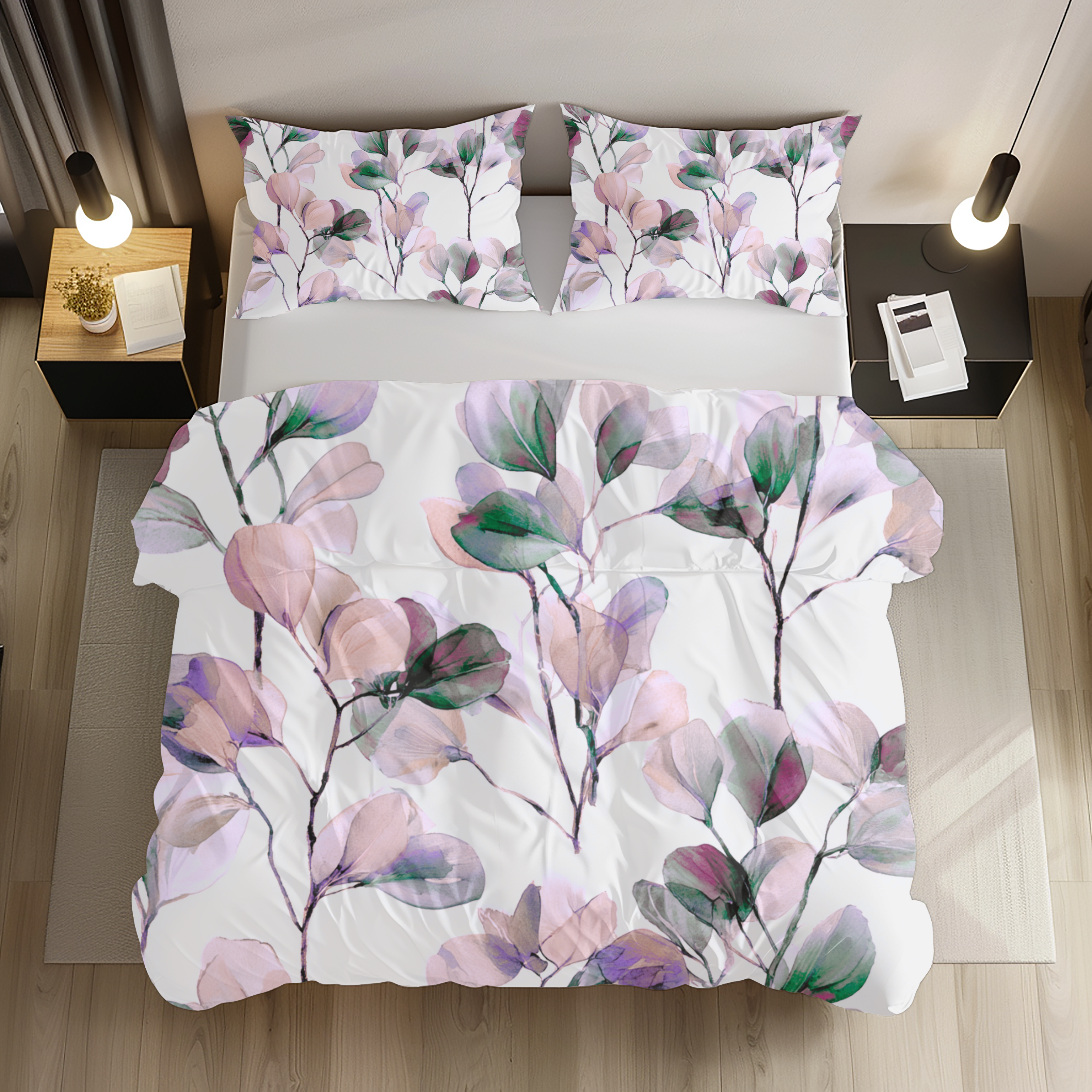 Floral Duvet, Pillow Cover | White Pink Bedroom Decor