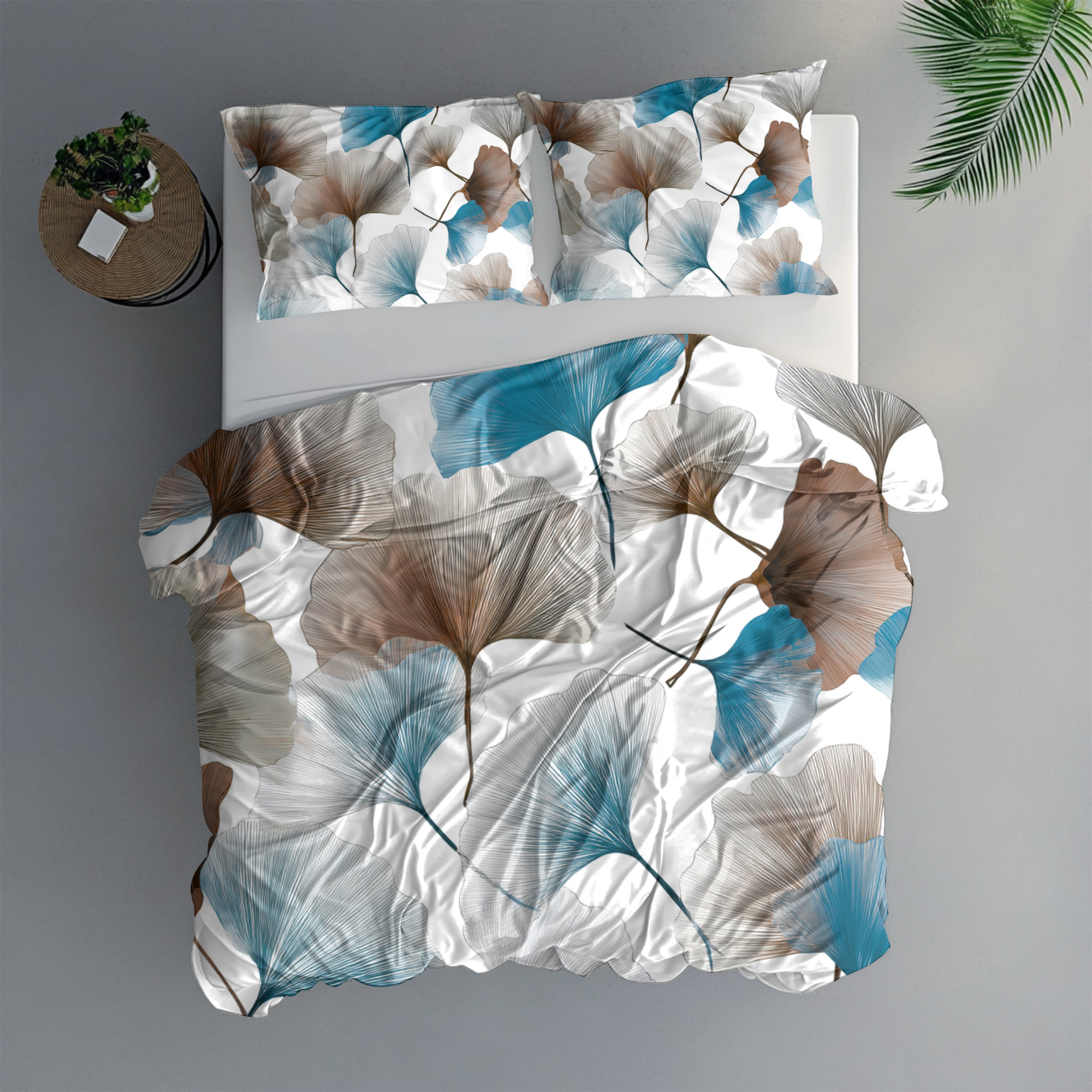 Floral Duvet, Pillow Cover | White Blue Bedroom Decor