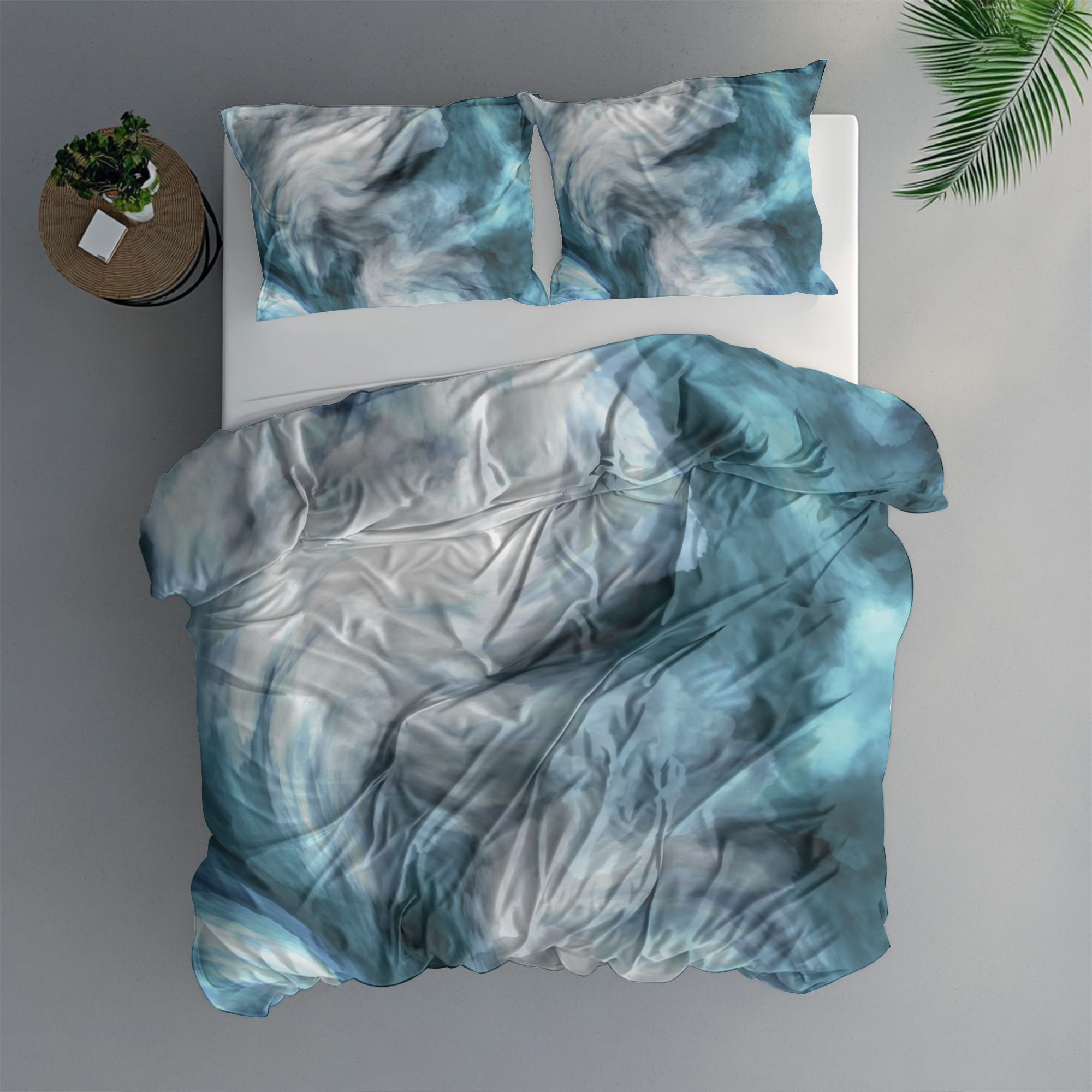 Abstract Duvet, Pillow Cover | Blue Grey Bedroom Decor