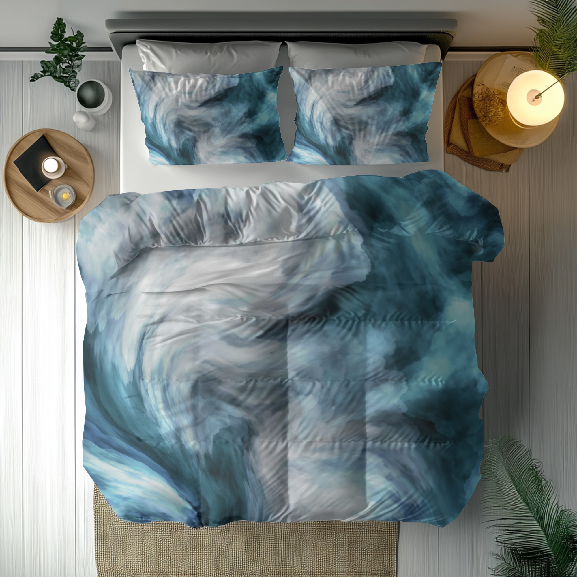Abstract Duvet, Pillow Cover | Blue Grey Bedroom Decor
