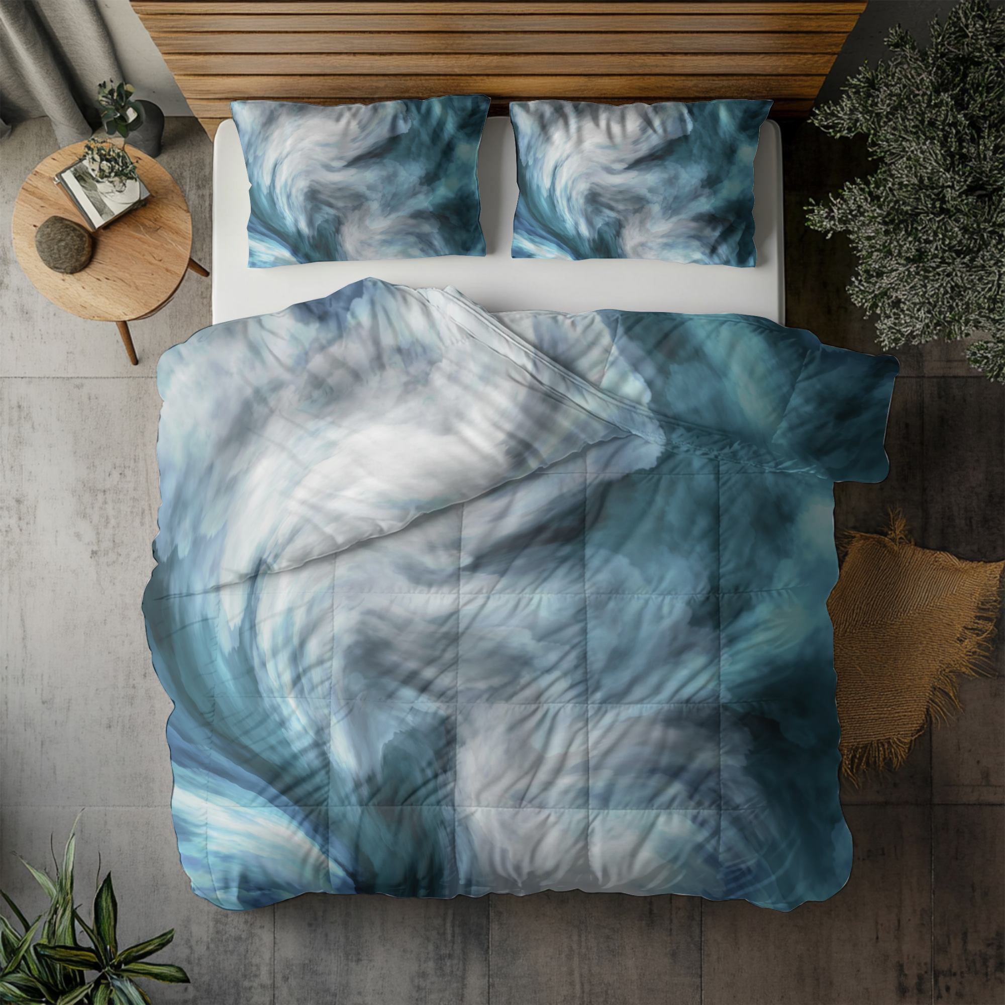 Abstract Duvet, Pillow Cover | Blue Grey Bedroom Decor