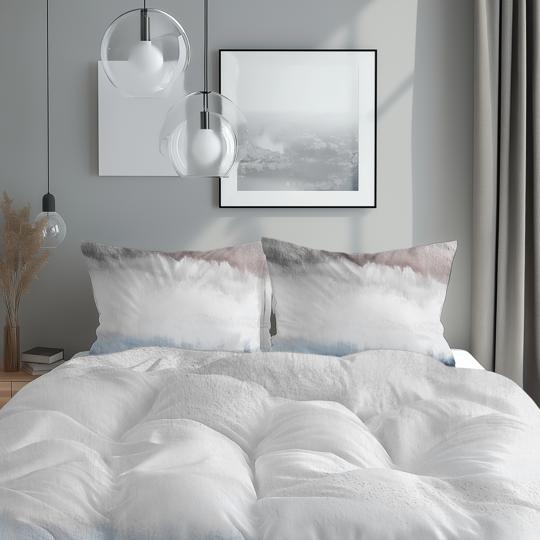 Ombre Duvet, Pillow Cover | White Grey Blue Bedroom Decor