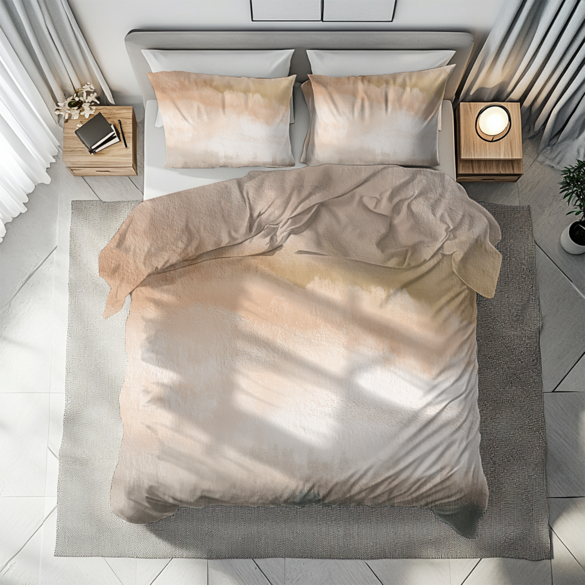Ombre Duvet, Pillow Cover | Beige Grey Bedroom Decor