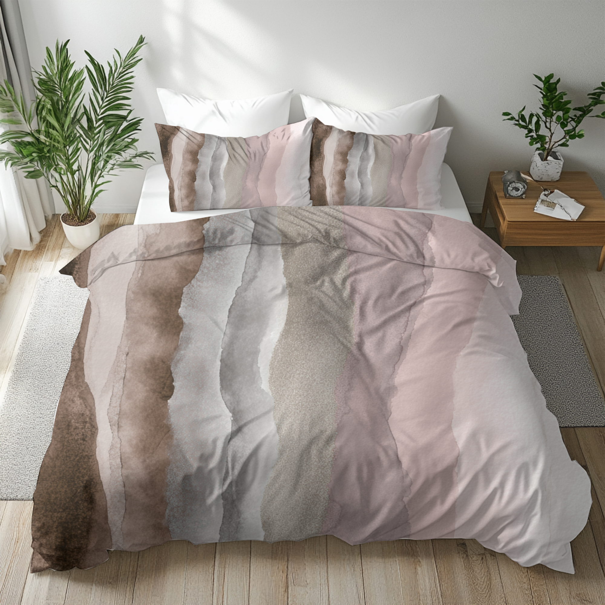Ombre Duvet, Pillow Cover | Pink Brown Bedroom Decor