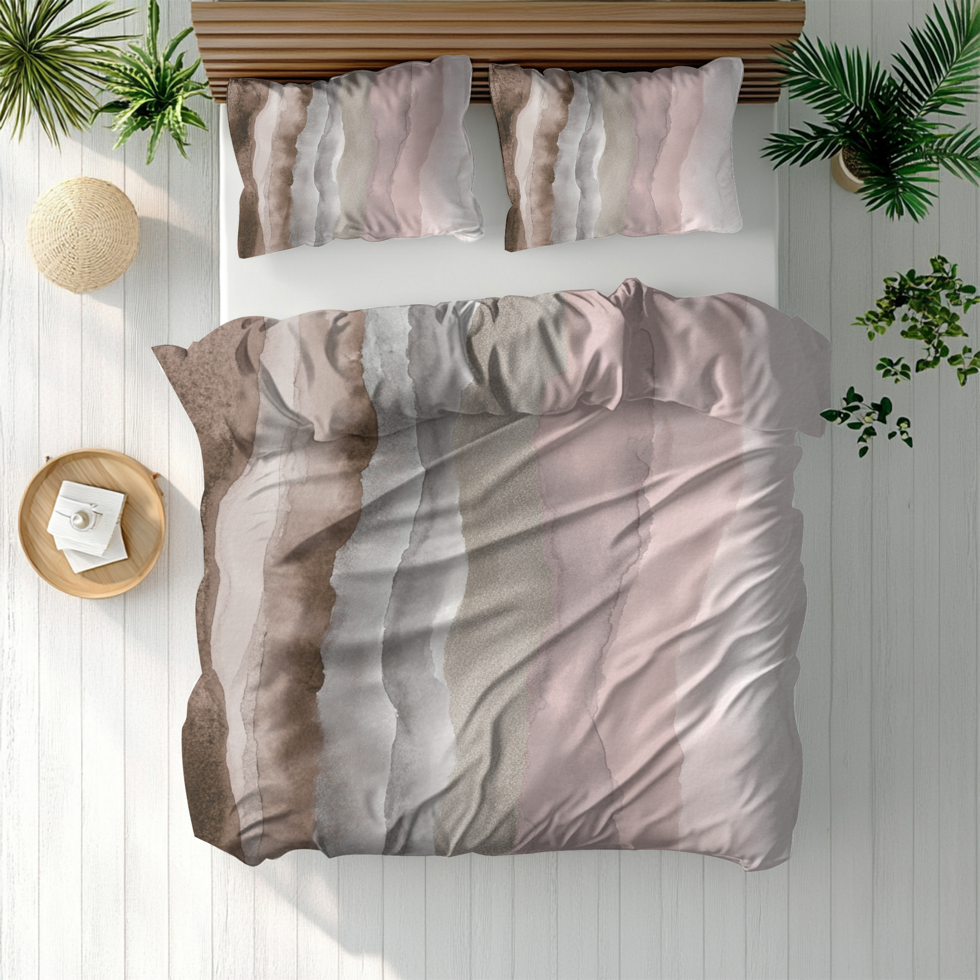 Ombre Duvet, Pillow Cover | Pink Brown Bedroom Decor