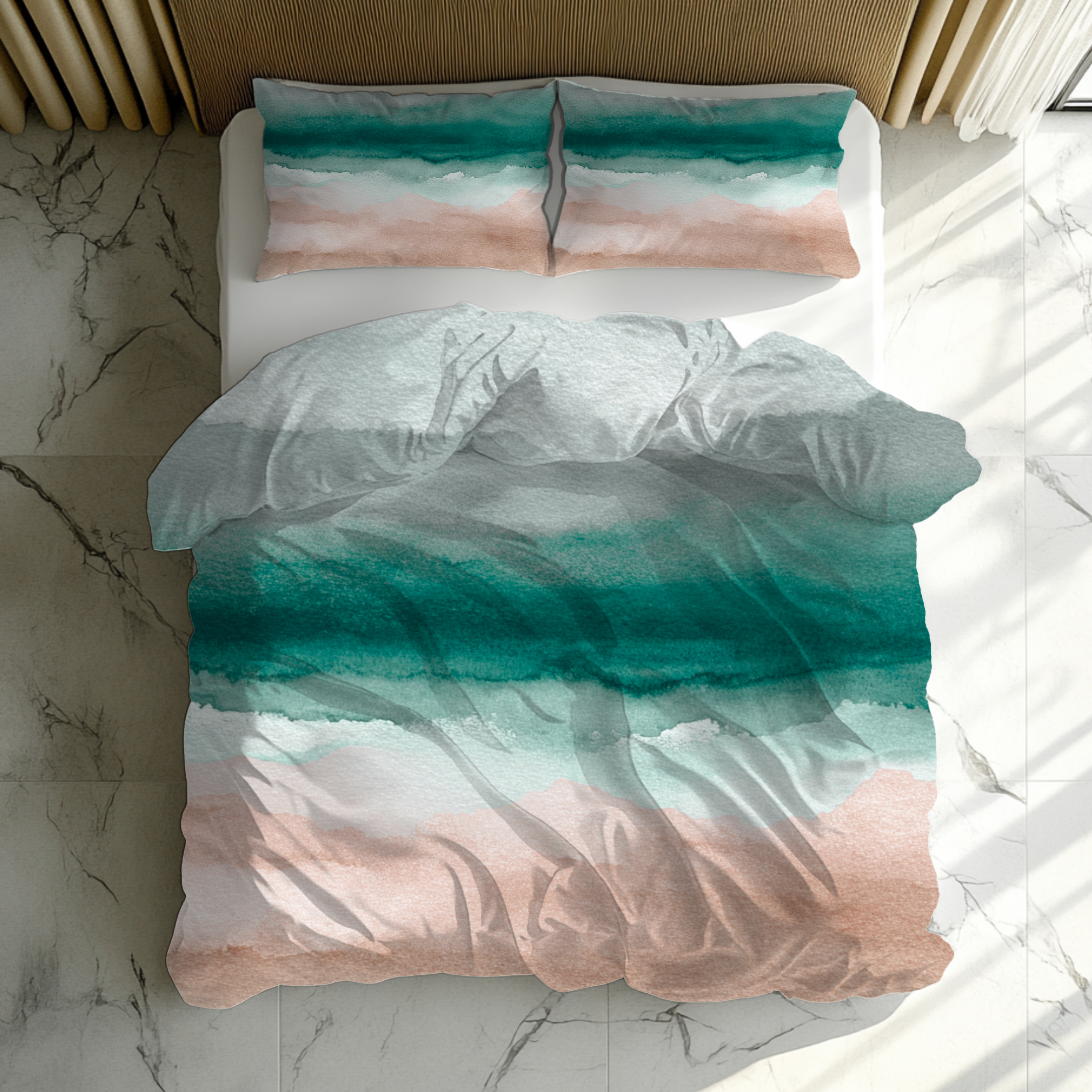 Ombre Duvet, Pillow Cover | Pink Green Bedroom Decor