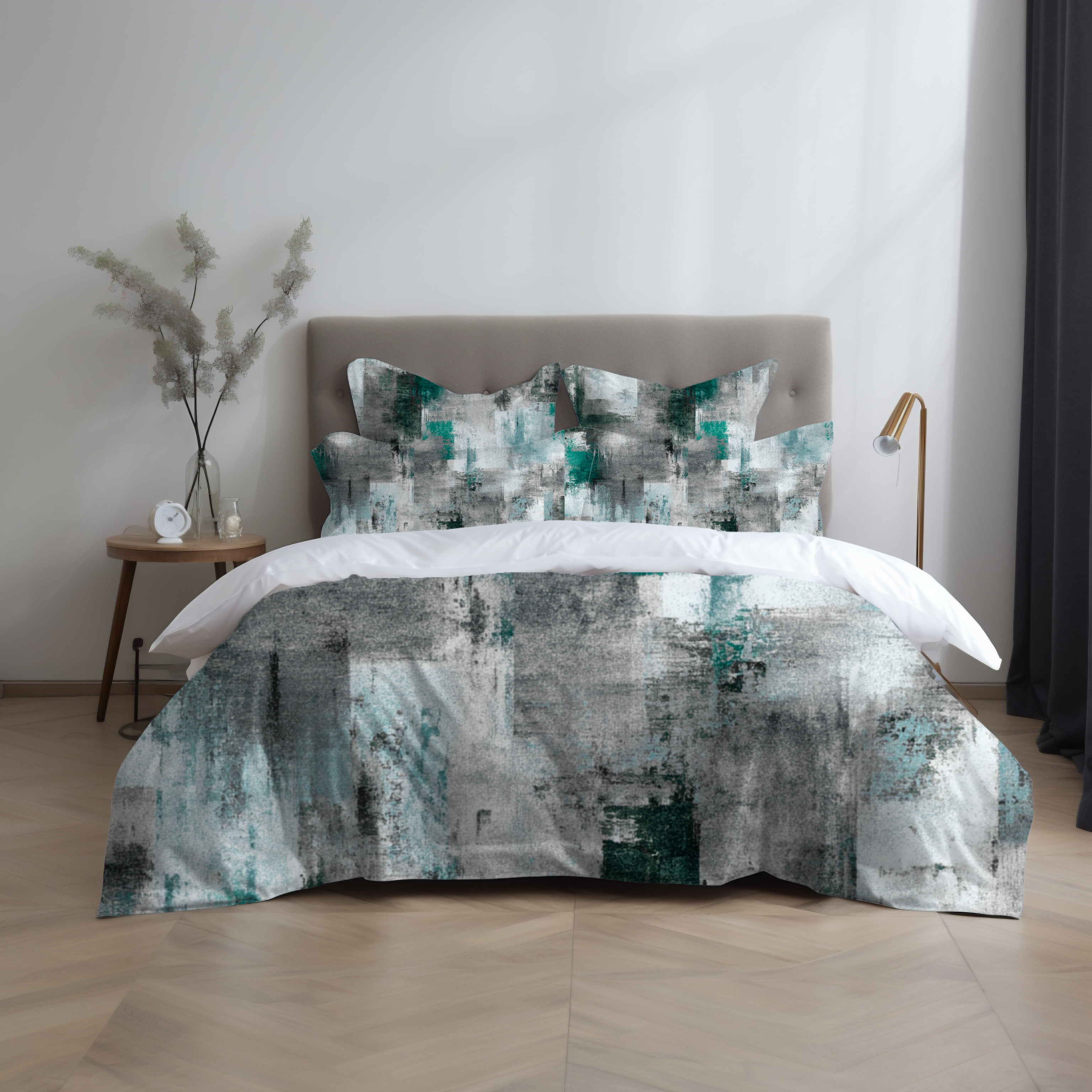Ombre Duvet, Pillow Cover | Grey Green Bedroom Decor