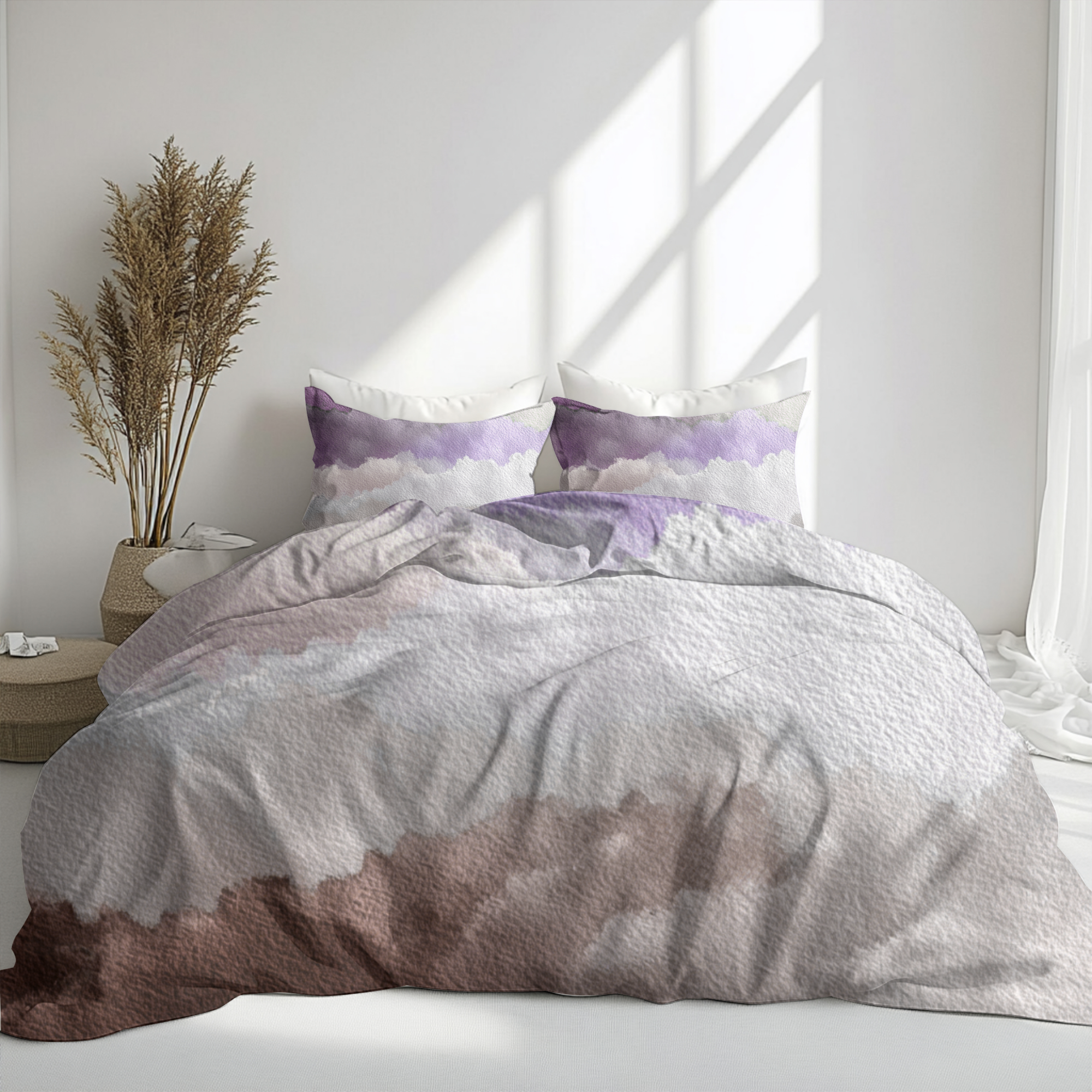 Ombre Duvet, Pillow Cover | Purple Brown Bedroom Decor