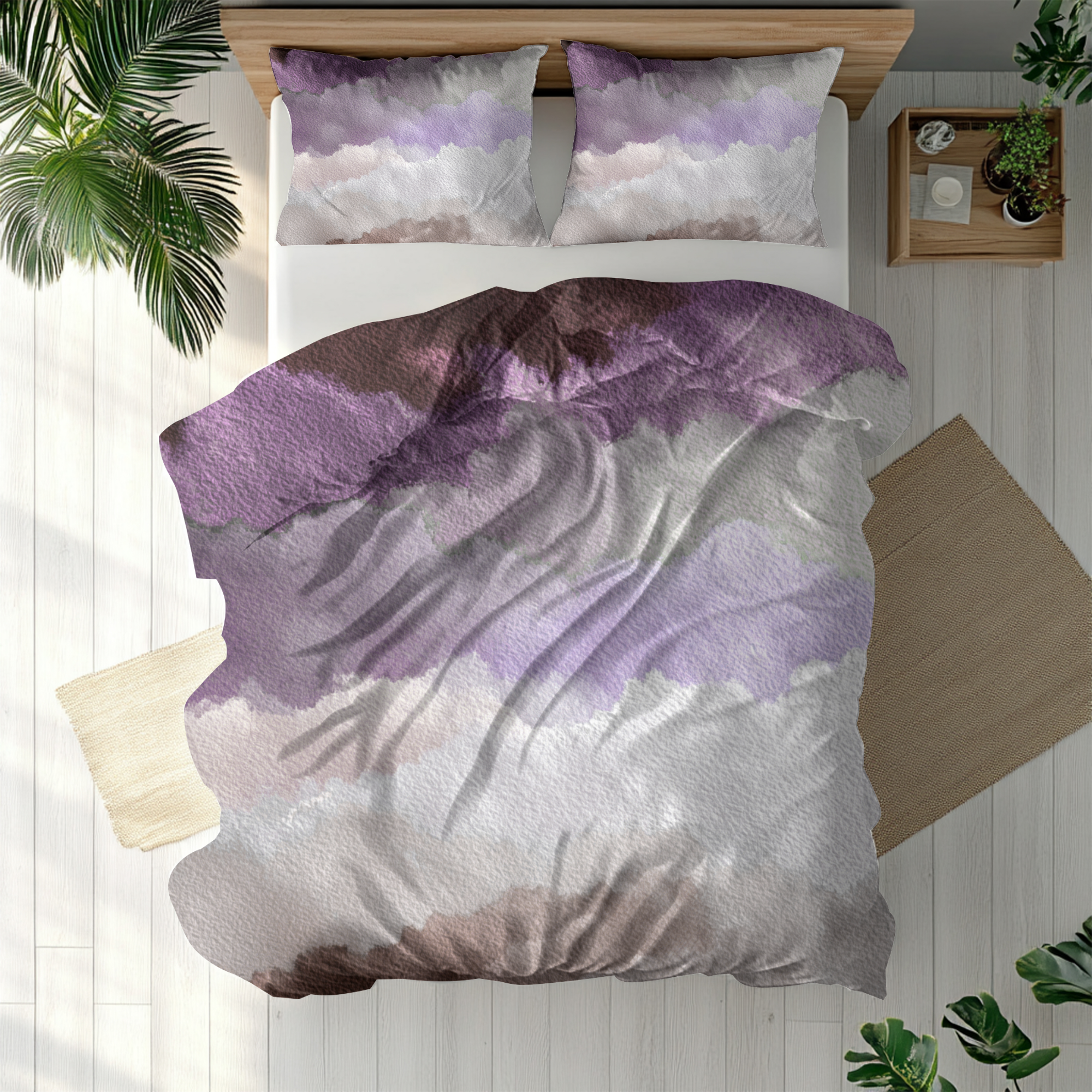 Ombre Duvet, Pillow Cover | Purple Brown Bedroom Decor