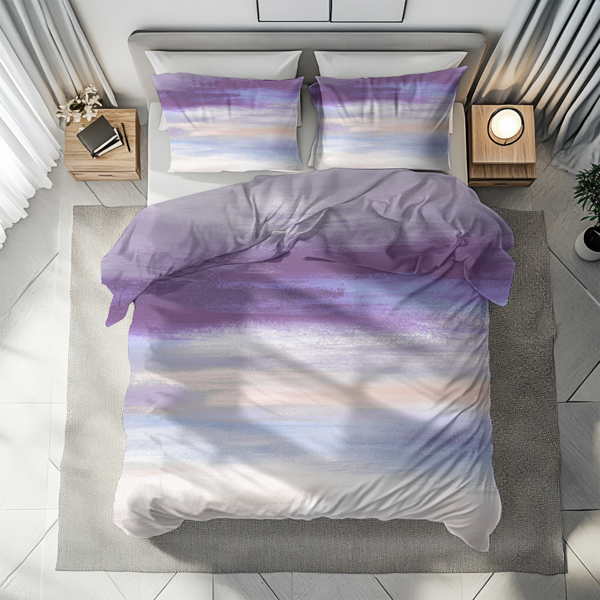 Ombre Duvet, Pillow Cover | Purple Blue Bedroom Decor