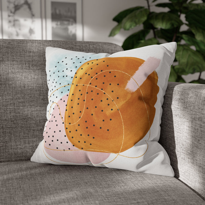 Abstract Pillow Cover | Burnt Orange Blush Pink White Blue