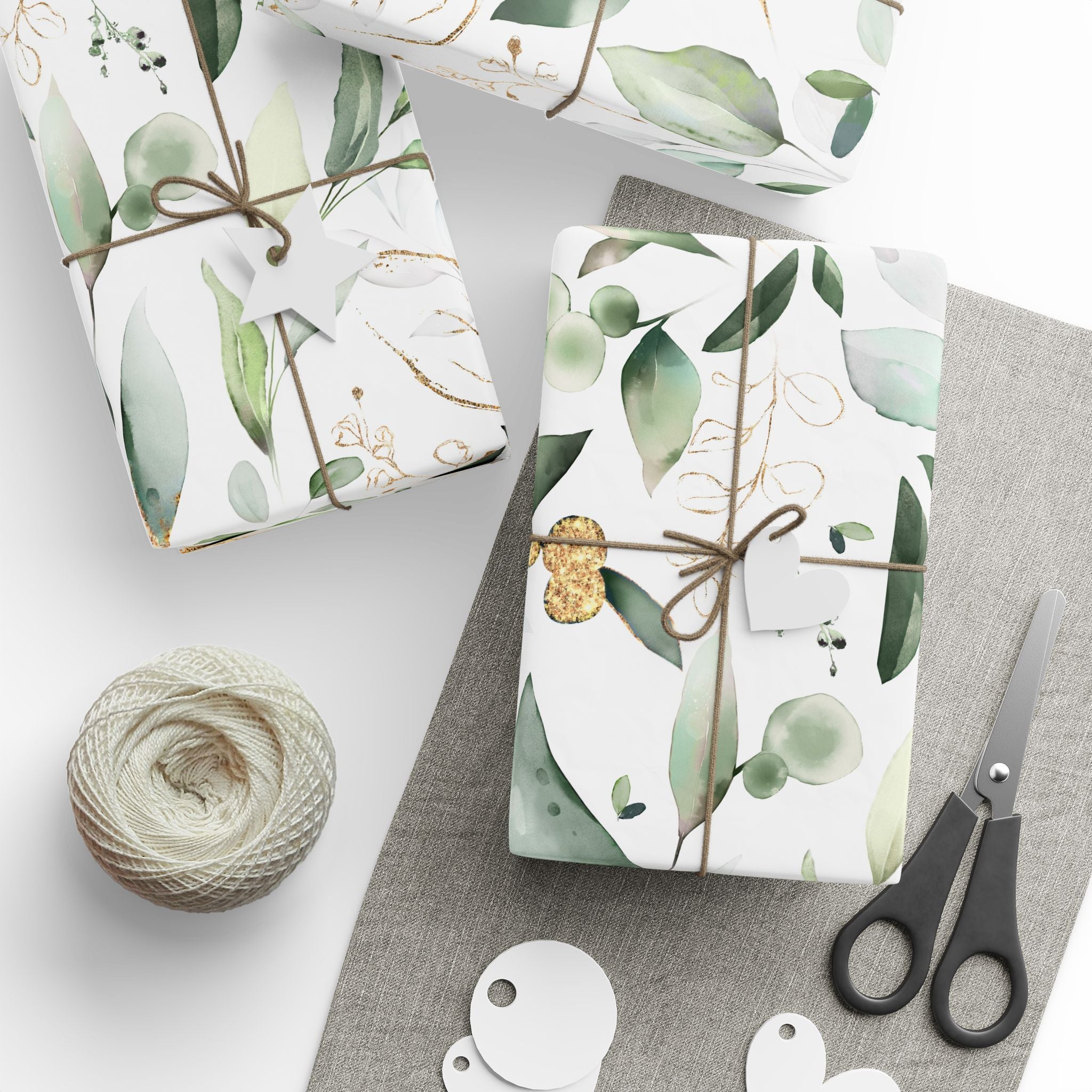 Floral Wrapping Paper | Sage Green Leaves