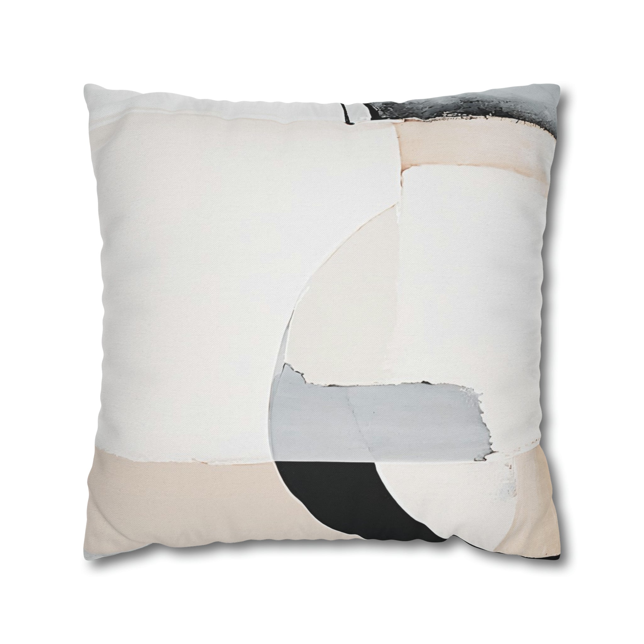 Cushion Throw Pillow Cover | Abstract Beige Grey Black White