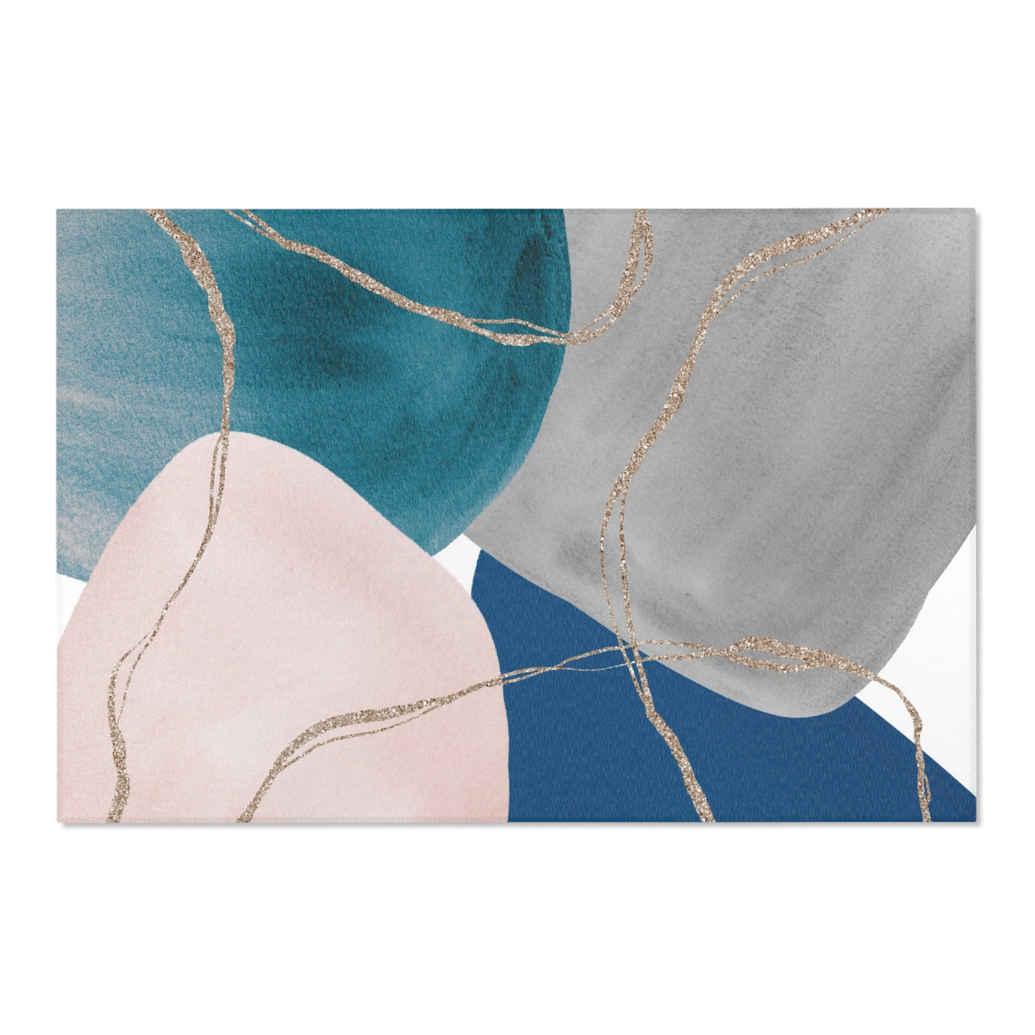 Abstract Area Rug | Grey Blue Pink Watercolor Artsy Rug