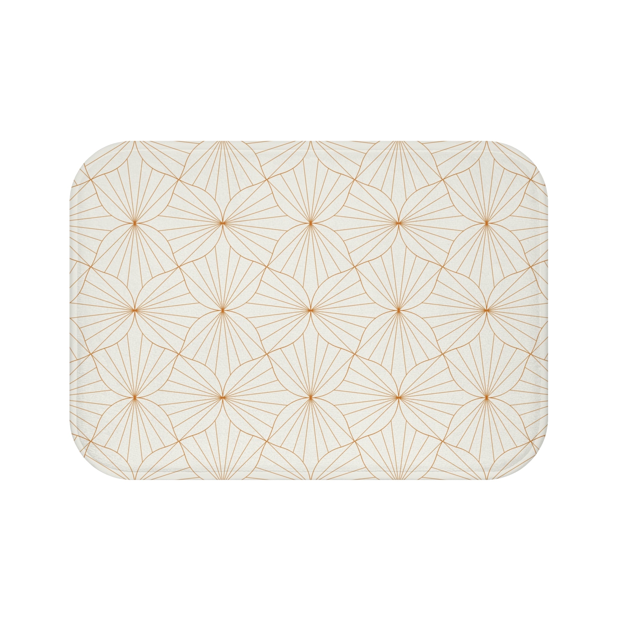 Art Deco Kitchen, Bath Mat | Geometric Beige, Rust