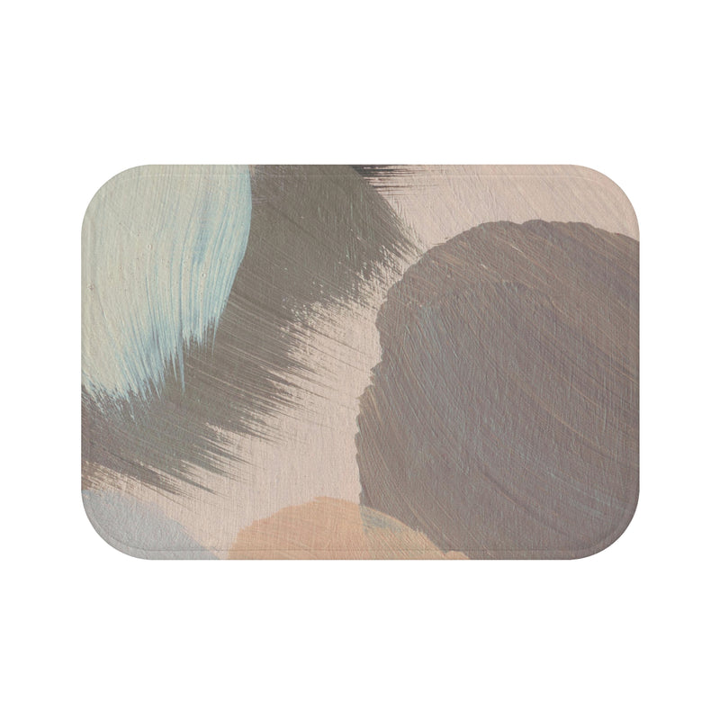 Abstract Bath Mat, Kitchen Mat | Taupe, Dusty Blush Beige