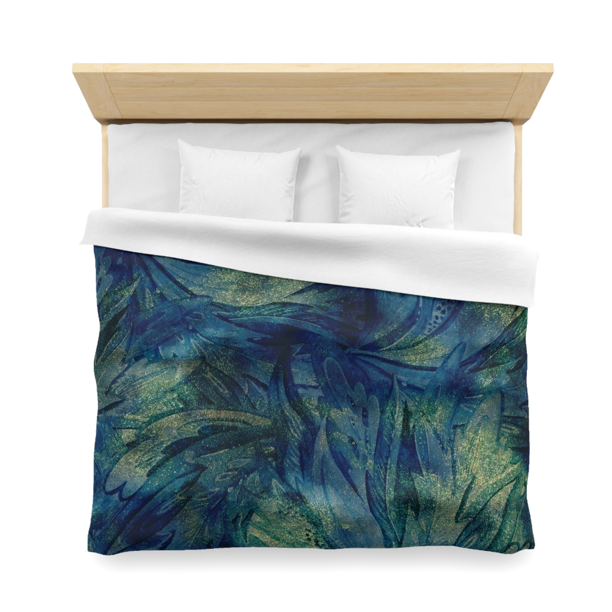 Abstract Duvet, Pillow Cover Set | Blue Green Bedroom Set
