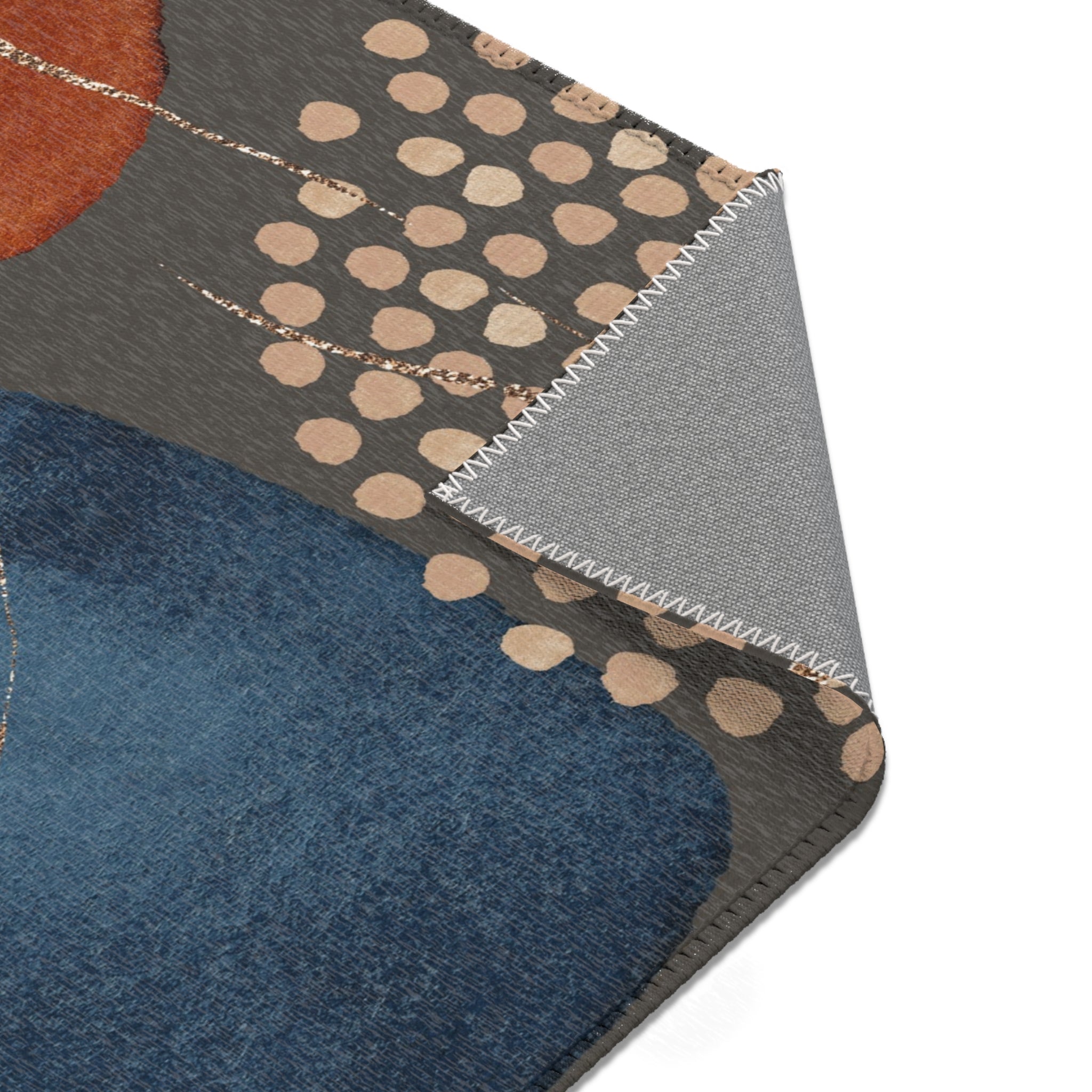 Abstract Area Rug | Watercolor Dark Taupe Grey, Navy Blue